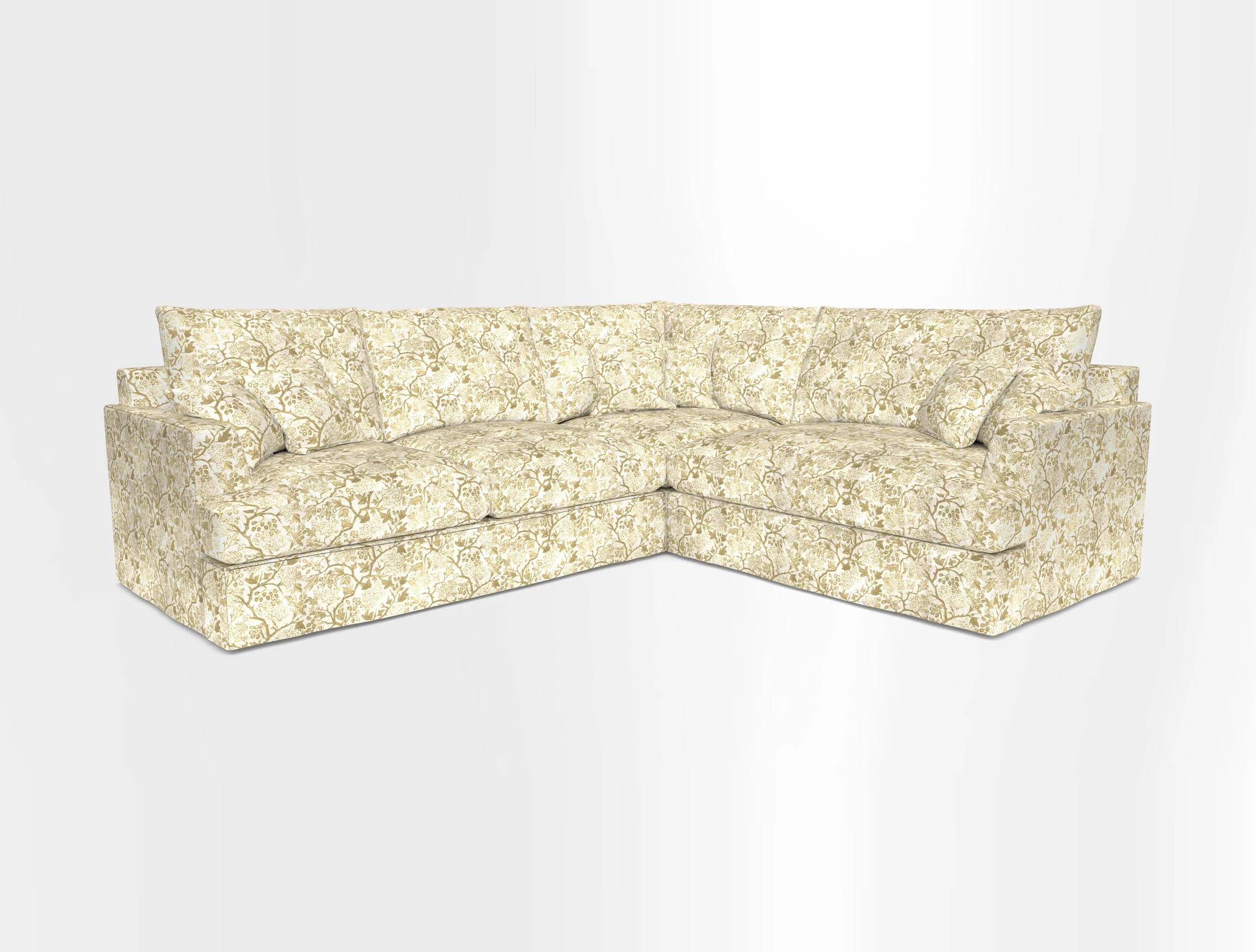 Slingsby Medium Fitted Cover Corner Unit LHF in Two Tone Plain Biscuit.  Loose cover version available