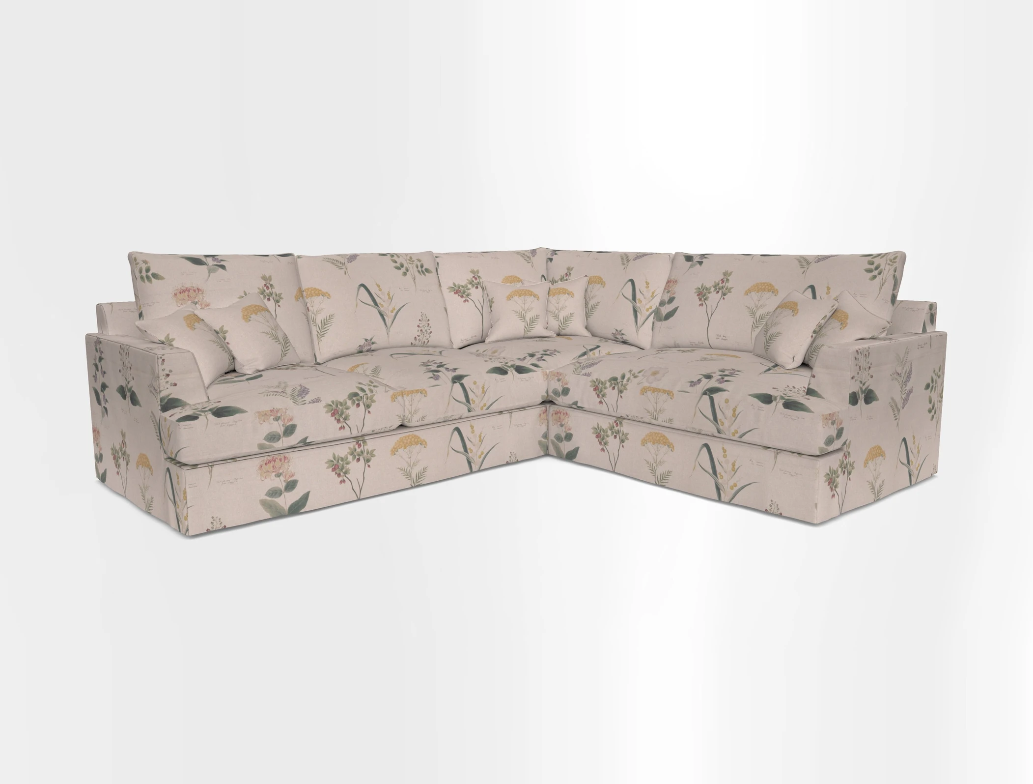 Slingsby Medium Fitted Cover Corner Unit LHF in Two Tone Plain Biscuit.  Loose cover version available