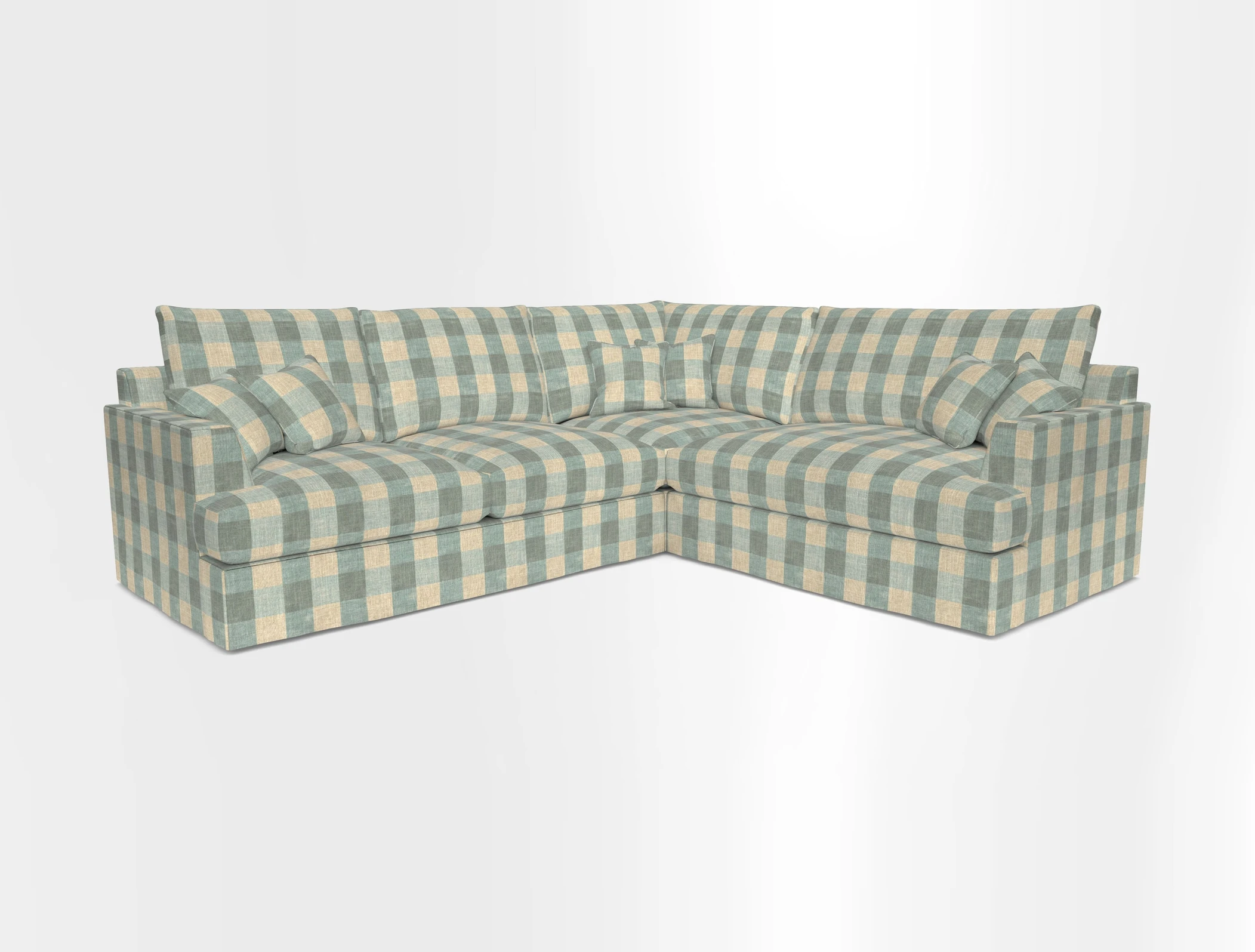 Slingsby Medium Fitted Cover Corner Unit LHF in Two Tone Plain Biscuit.  Loose cover version available