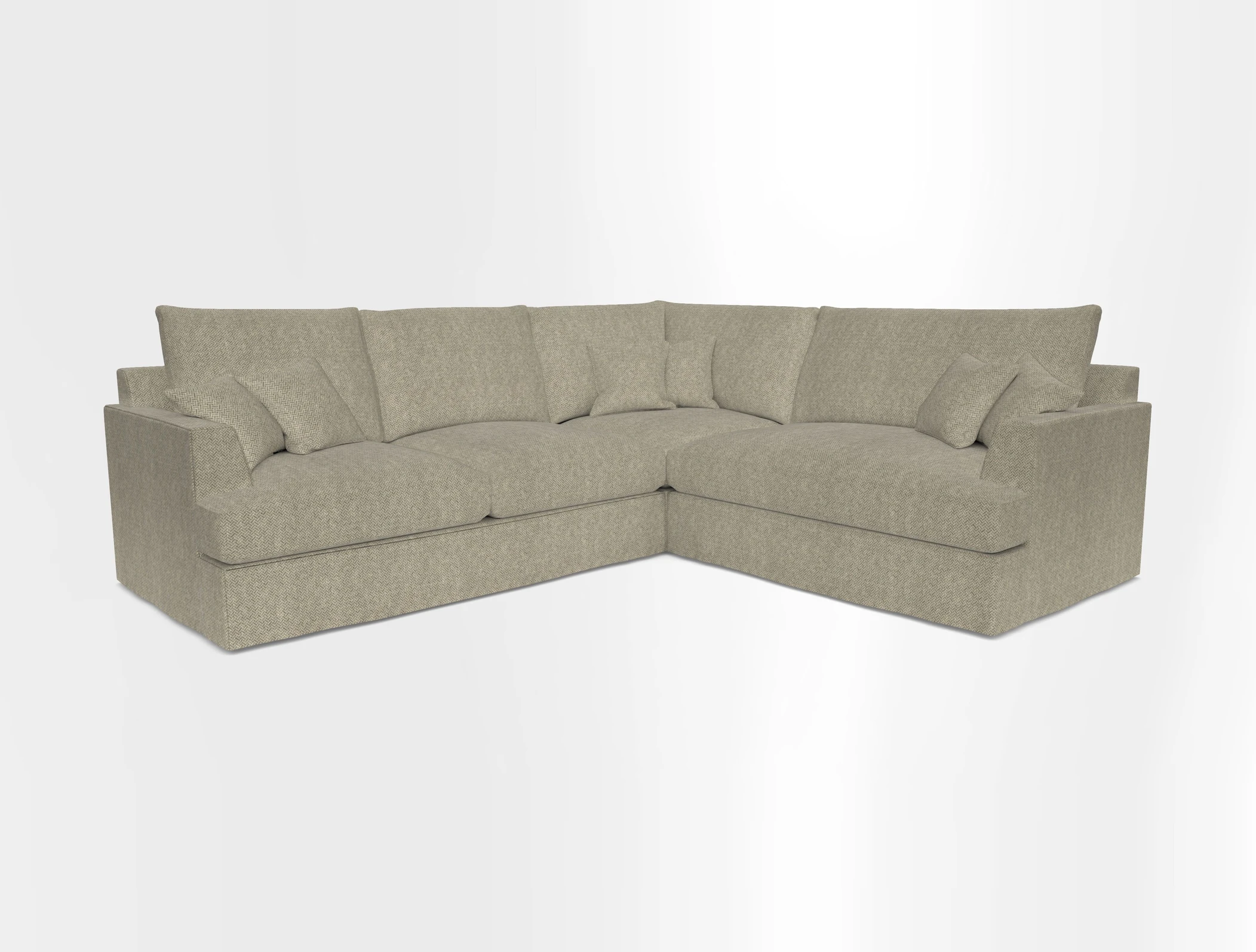 Slingsby Medium Fitted Cover Corner Unit LHF in Two Tone Plain Biscuit.  Loose cover version available