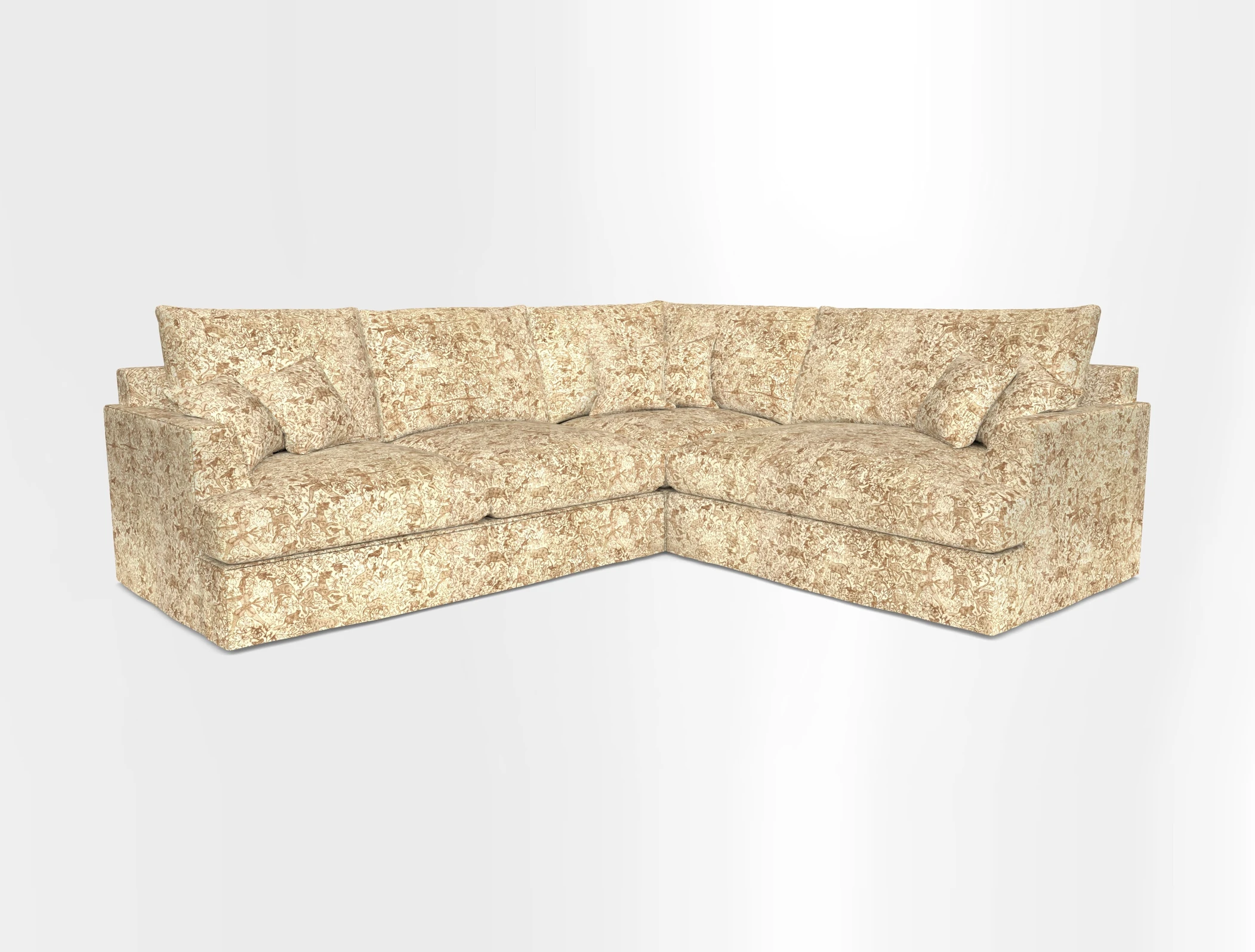 Slingsby Medium Fitted Cover Corner Unit LHF in Two Tone Plain Biscuit.  Loose cover version available