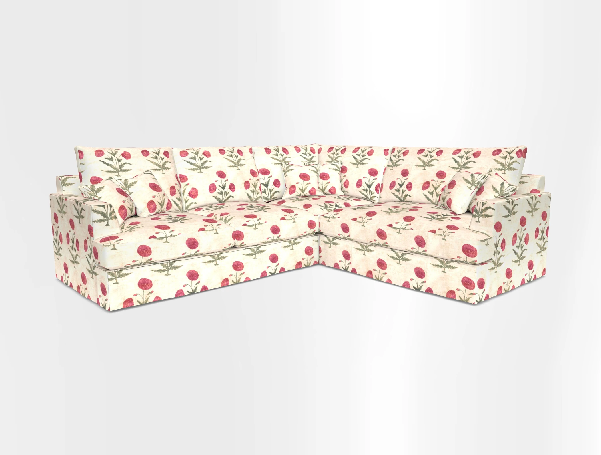 Slingsby Medium Fitted Cover Corner Unit LHF in Two Tone Plain Biscuit.  Loose cover version available
