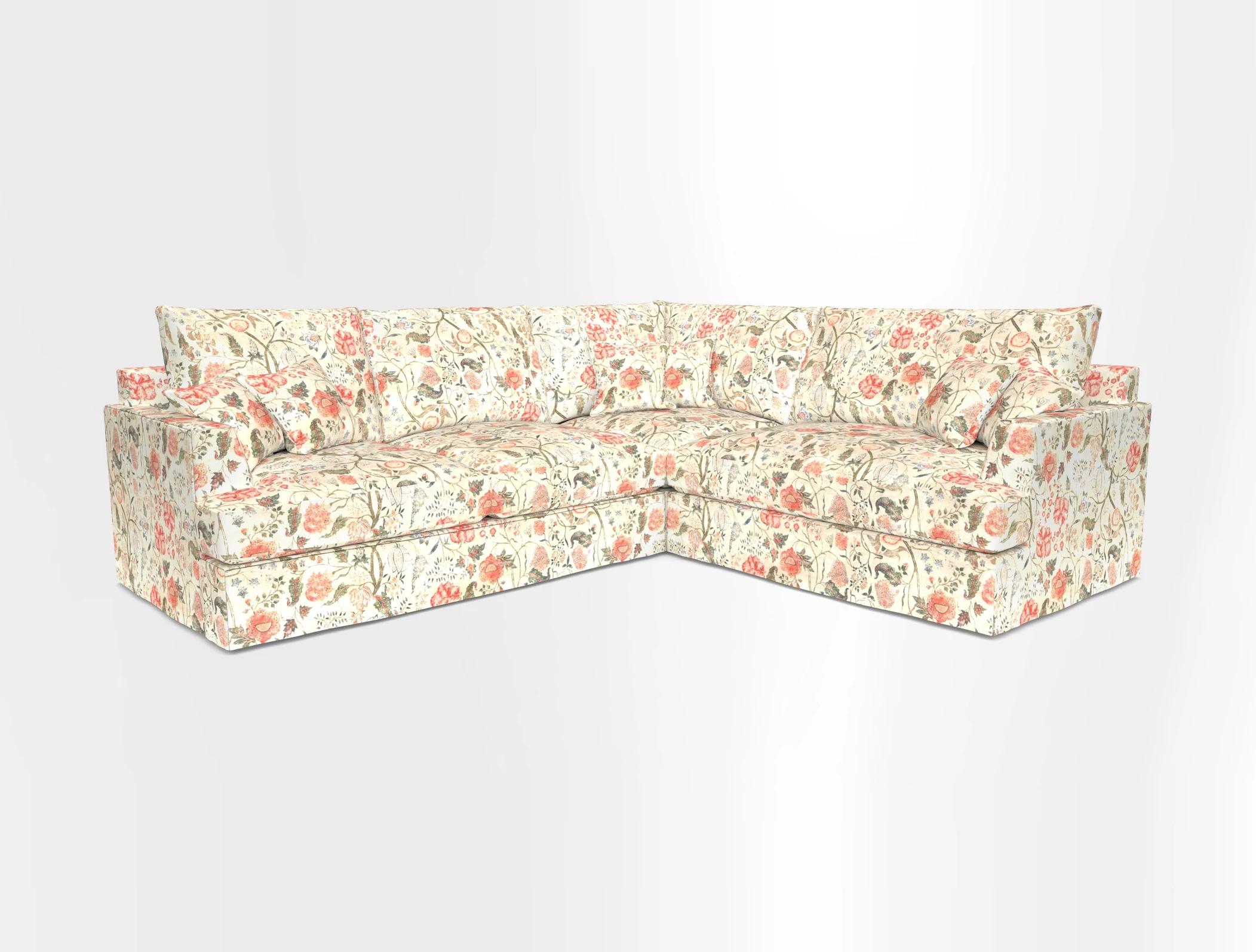 Slingsby Medium Fitted Cover Corner Unit LHF in Two Tone Plain Biscuit.  Loose cover version available