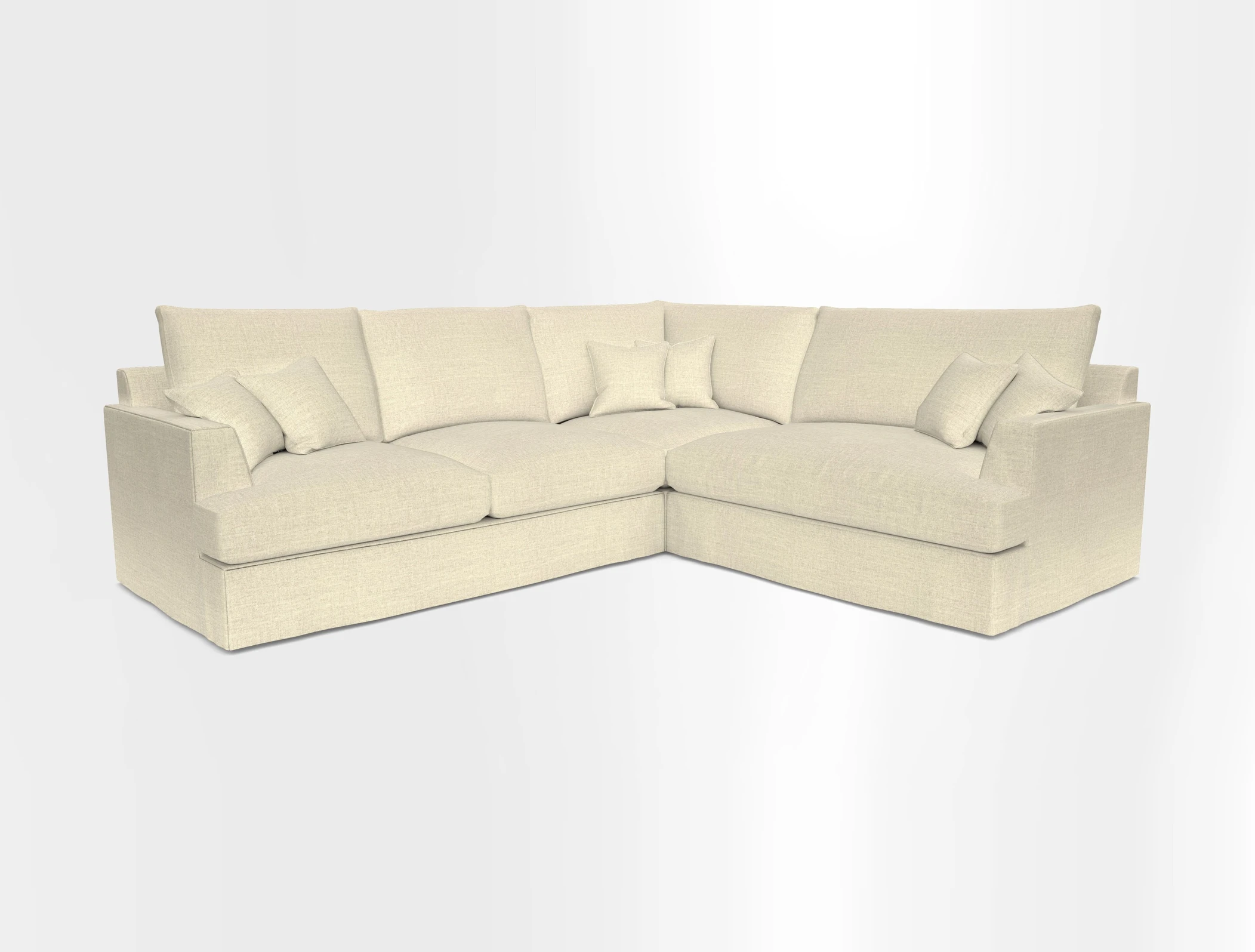 Slingsby Medium Fitted Cover Corner Unit LHF in Two Tone Plain Biscuit.  Loose cover version available