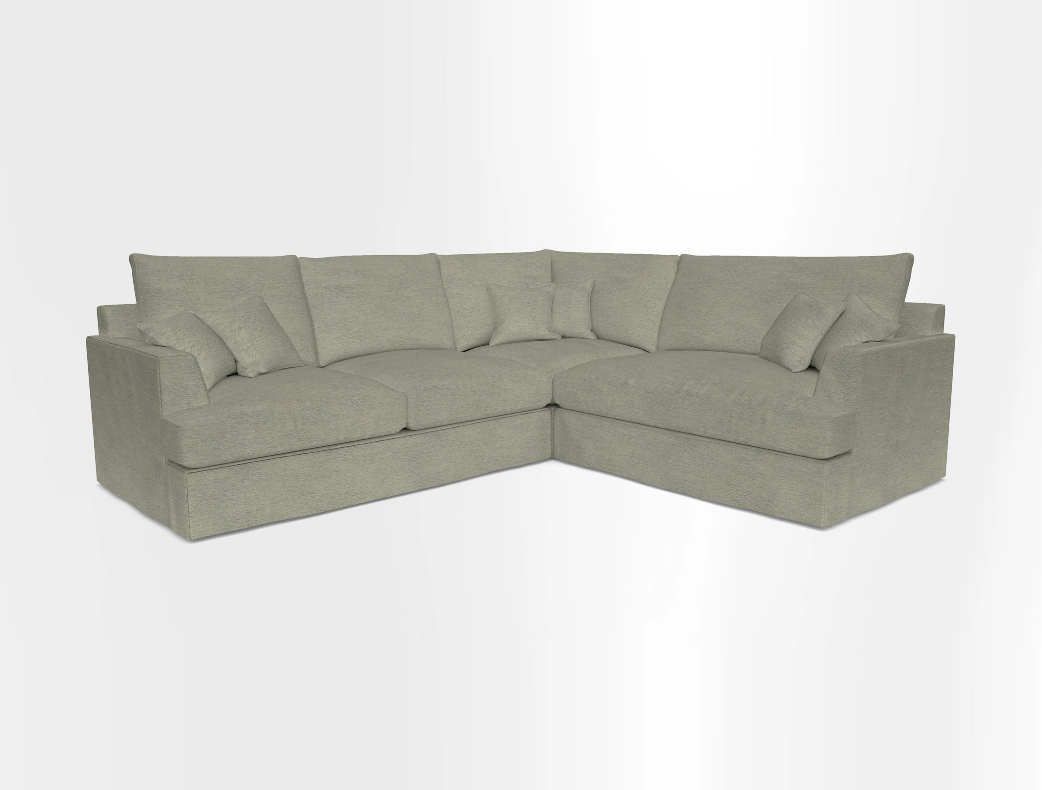 Slingsby Medium Fitted Cover Corner Unit LHF in Two Tone Plain Biscuit.  Loose cover version available