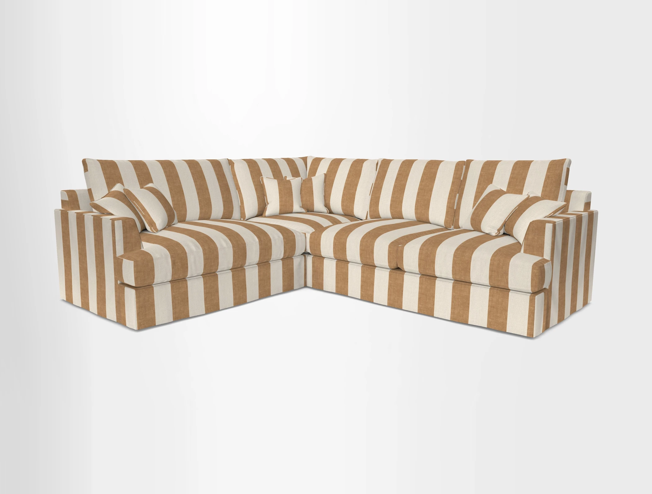 Slingsby Medium Fitted Cover Corner Unit RHF in Two Tone Plain Biscuit
