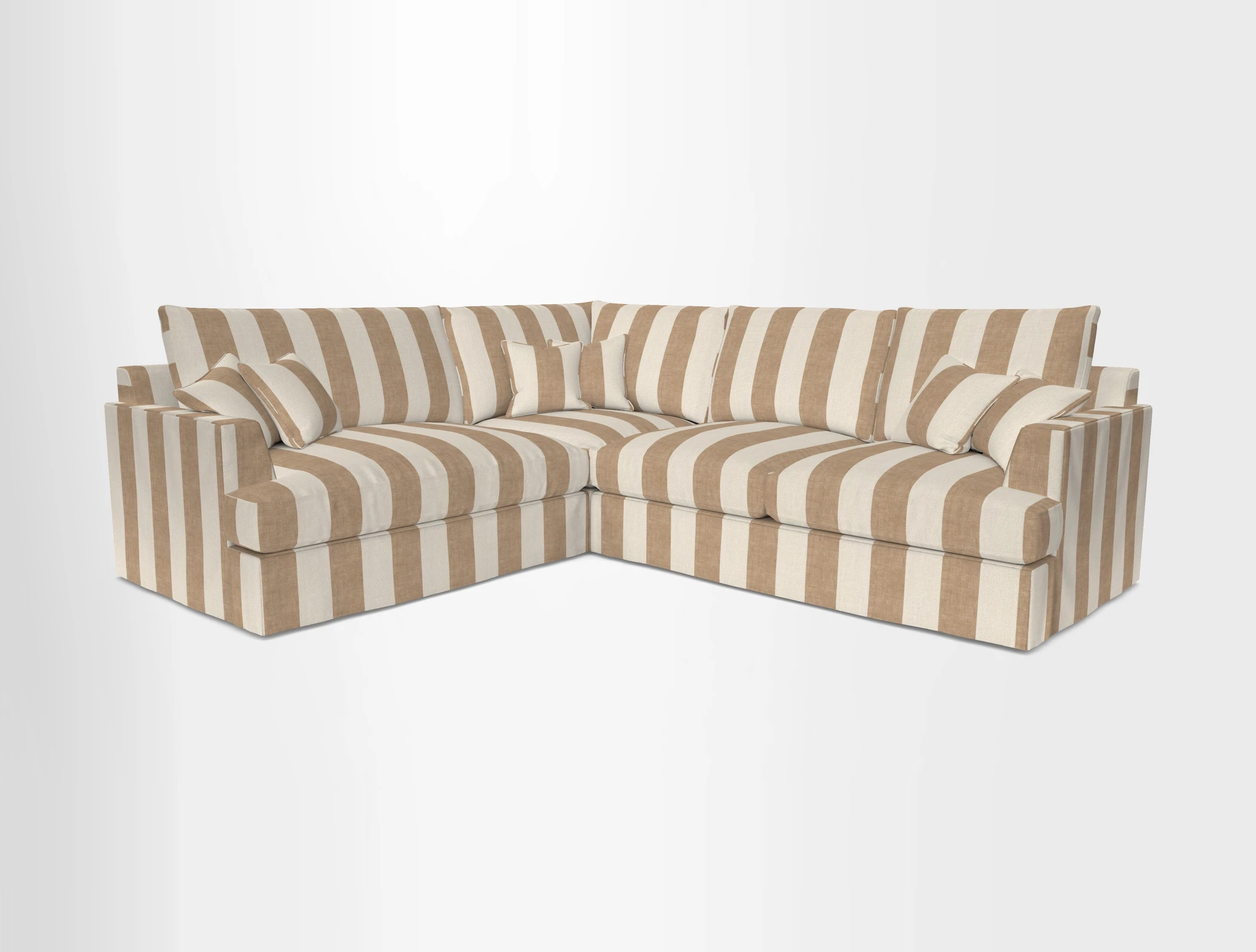 Slingsby Medium Fitted Cover Corner Unit RHF in Two Tone Plain Biscuit