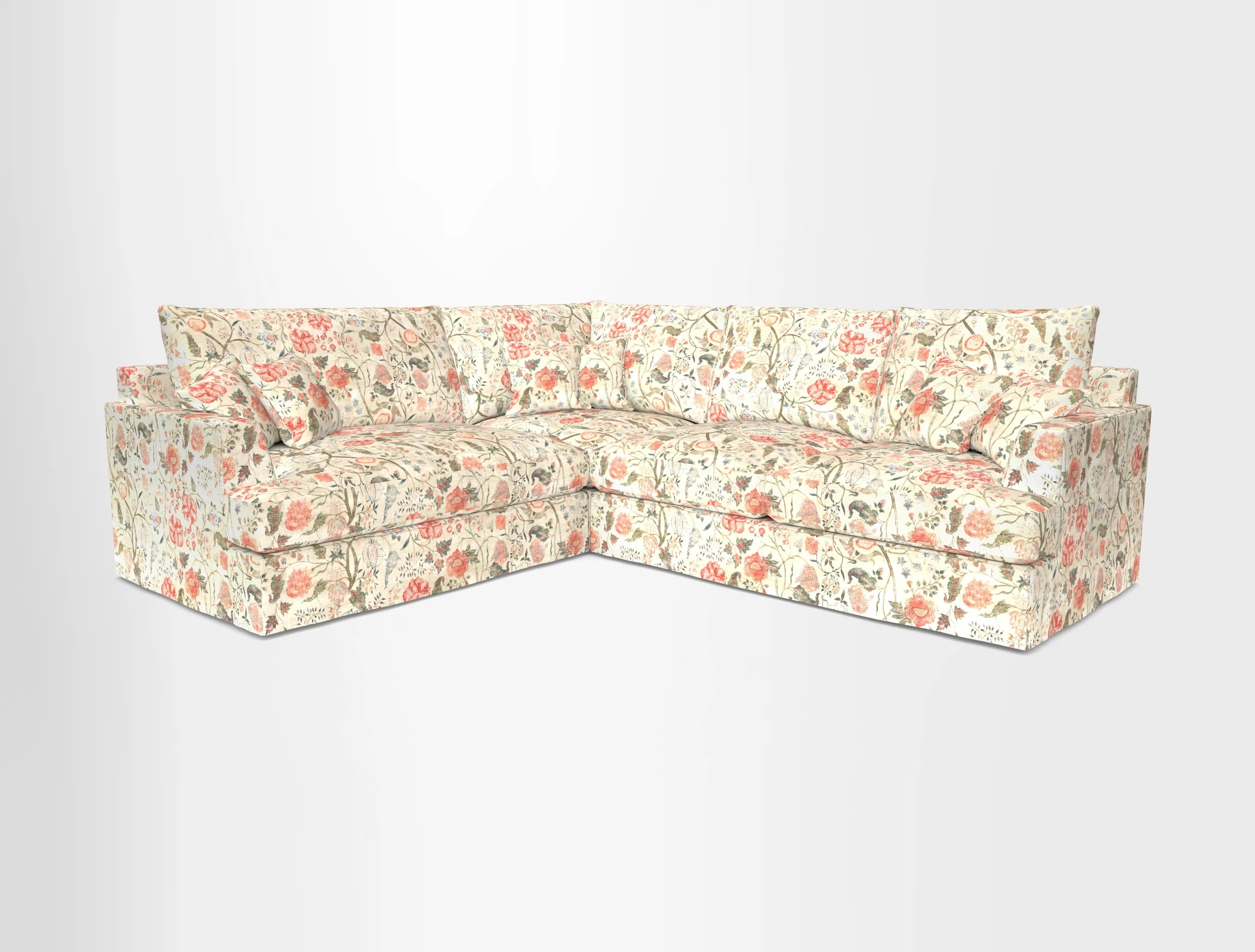 Slingsby Medium Fitted Cover Corner Unit RHF in Two Tone Plain Biscuit
