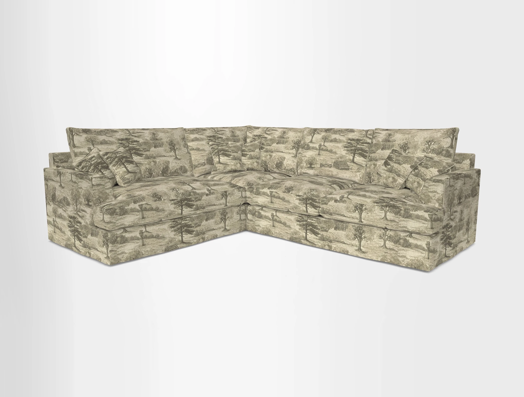 Slingsby Medium Fitted Cover Corner Unit RHF in Two Tone Plain Biscuit