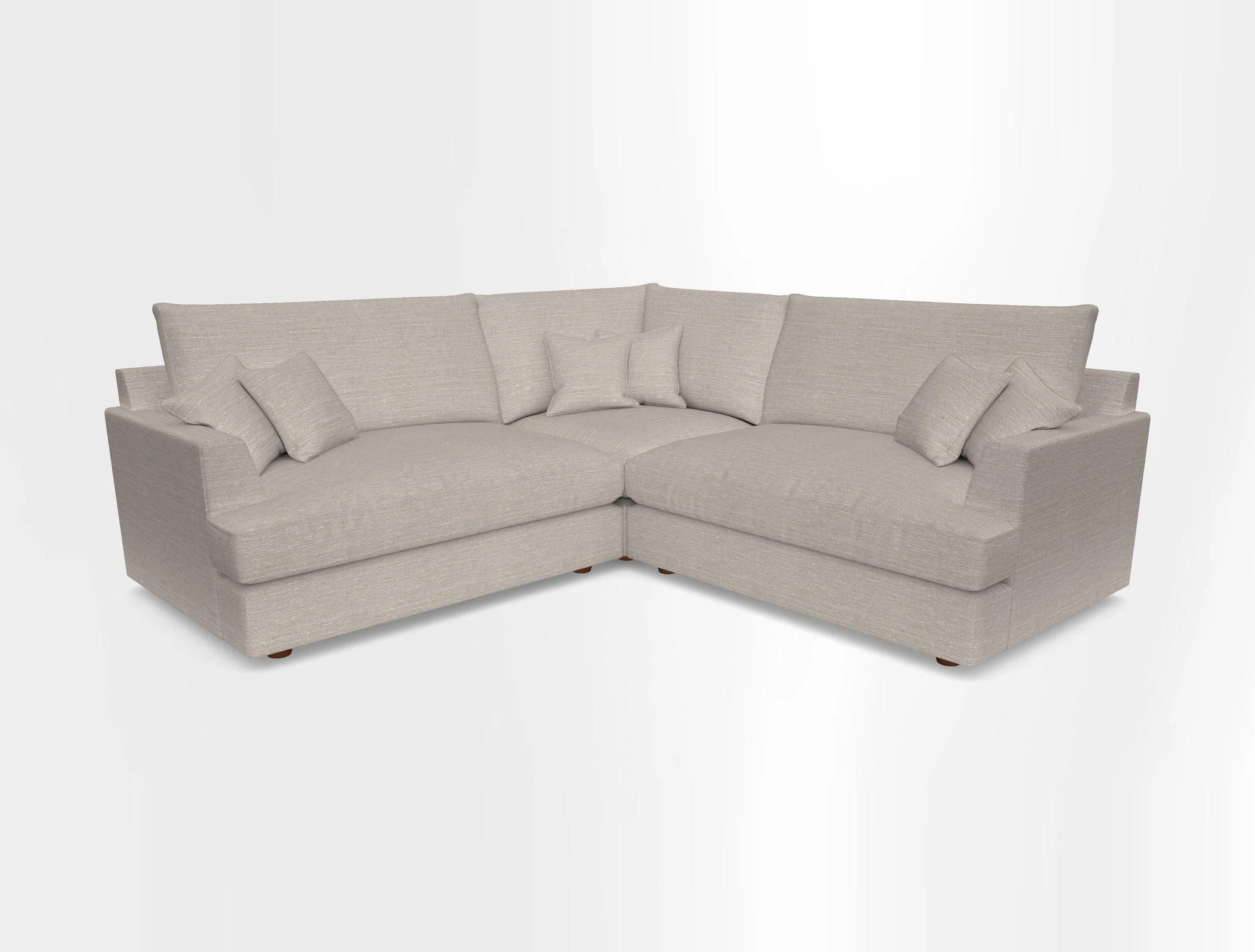 Slingsby Small Fitted Cover Corner Unit LHF & RHF in Two Tone Plain Biscuit.  Loose cover version available