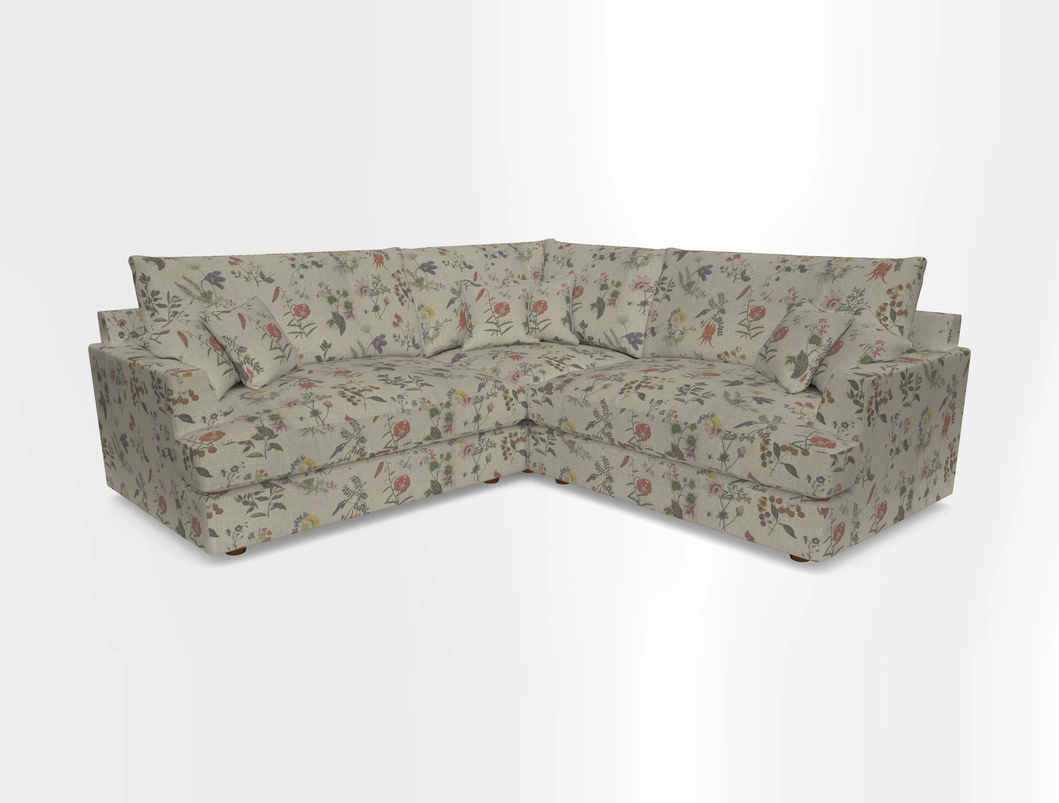 Slingsby Small Fitted Cover Corner Unit LHF & RHF in Two Tone Plain Biscuit.  Loose cover version available