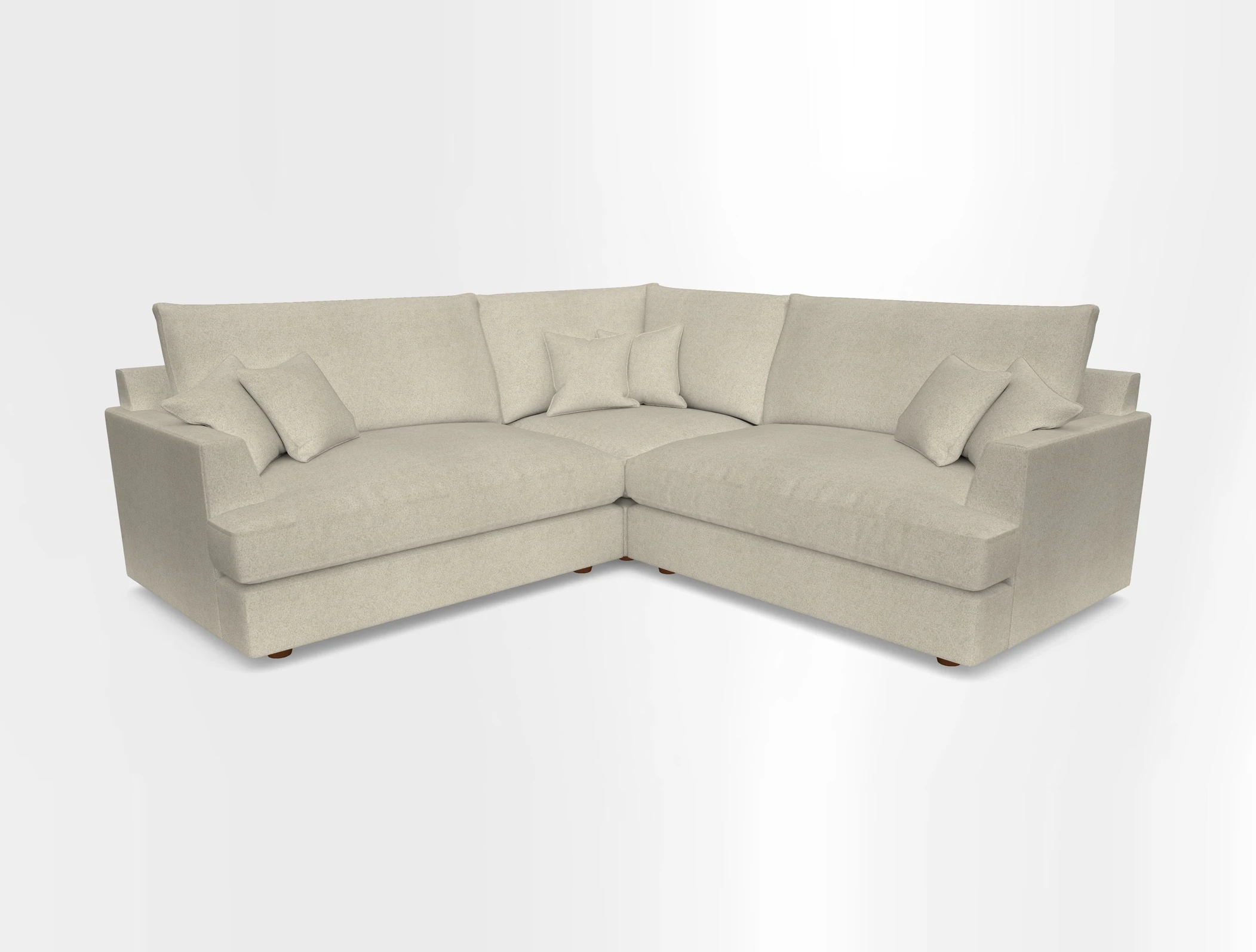 Slingsby Small Fitted Cover Corner Unit LHF & RHF in Two Tone Plain Biscuit.  Loose cover version available