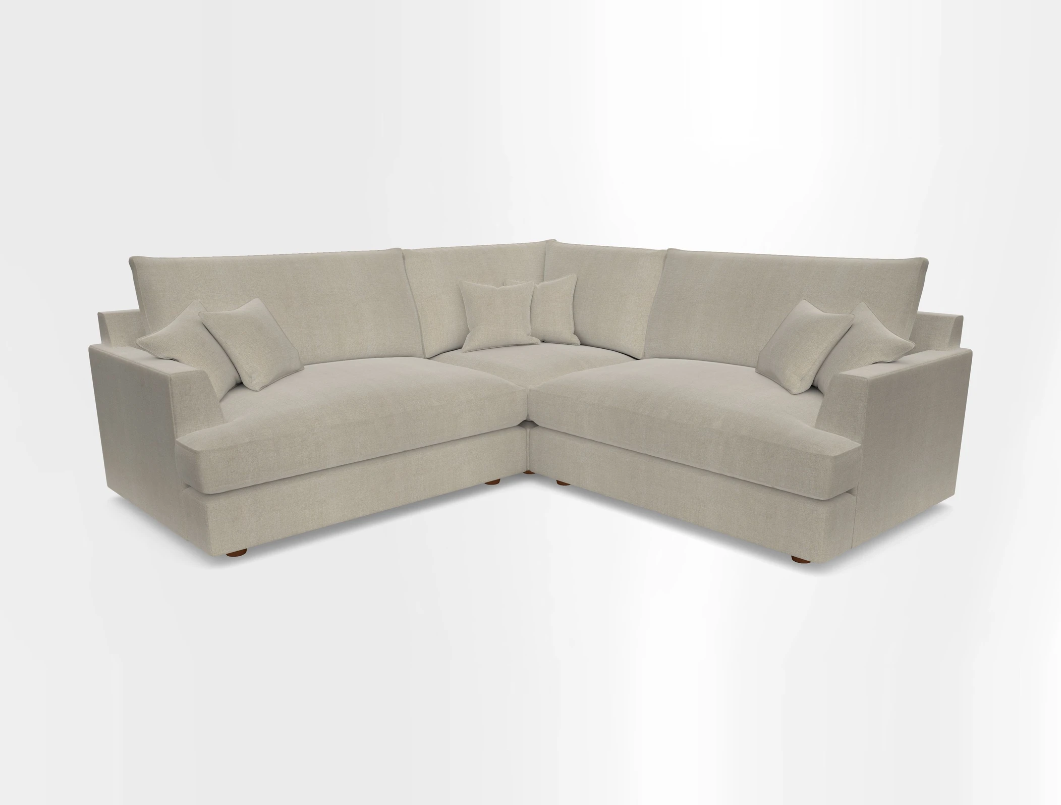 Slingsby Small Fitted Cover Corner Unit LHF & RHF in Two Tone Plain Biscuit.  Loose cover version available