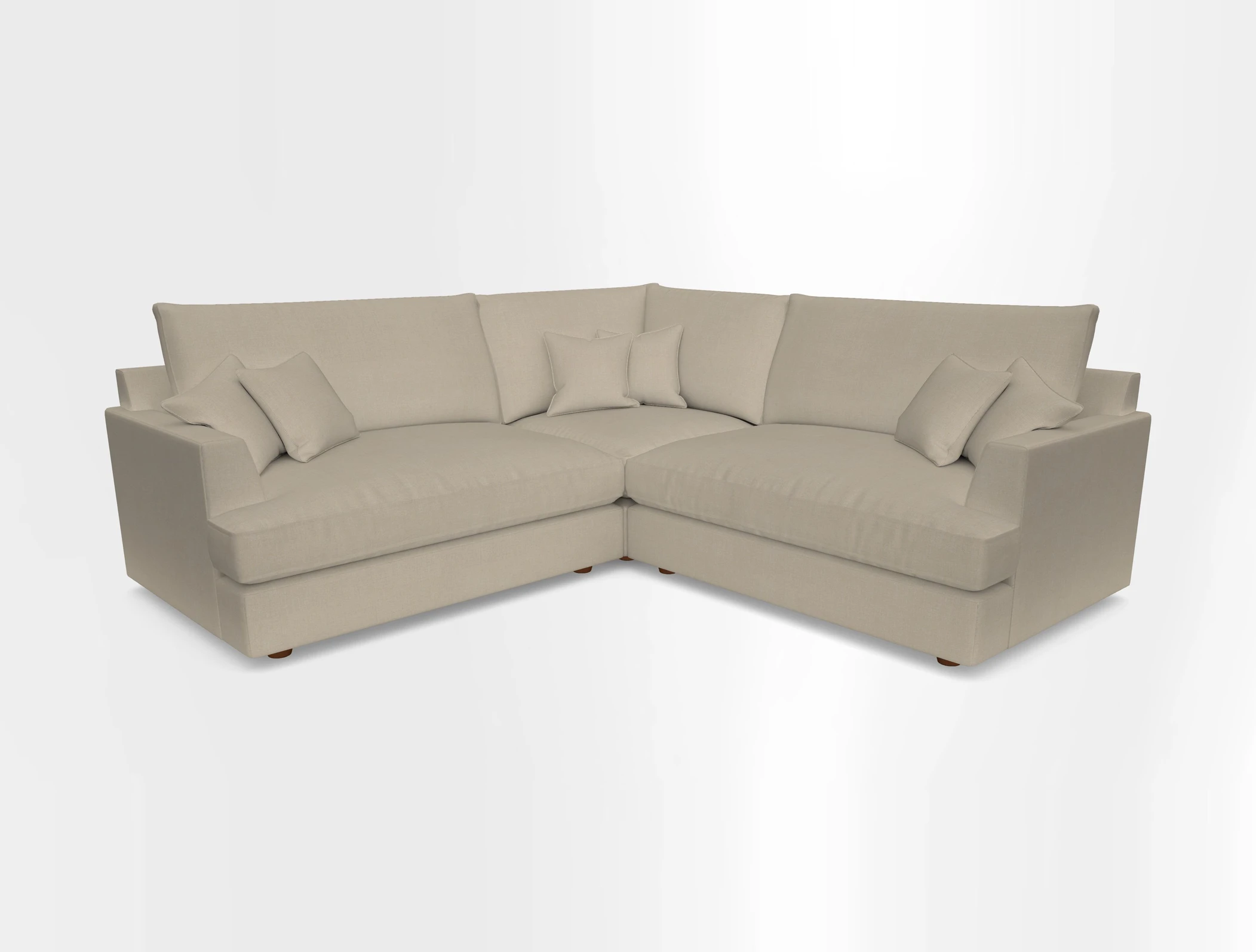Slingsby Small Fitted Cover Corner Unit LHF & RHF in Two Tone Plain Biscuit.  Loose cover version available