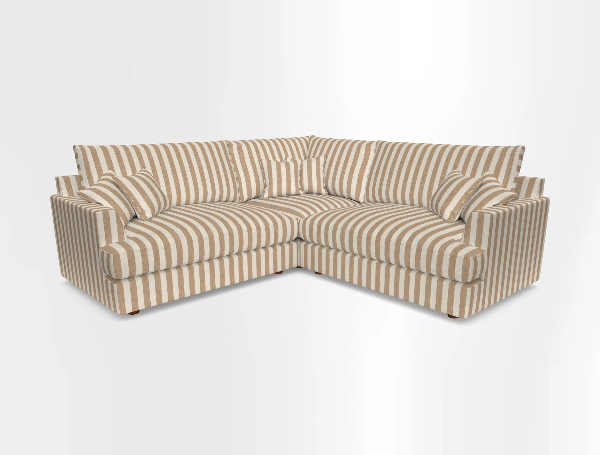 Slingsby Small Fitted Cover Corner Unit LHF & RHF in Two Tone Plain Biscuit.  Loose cover version available