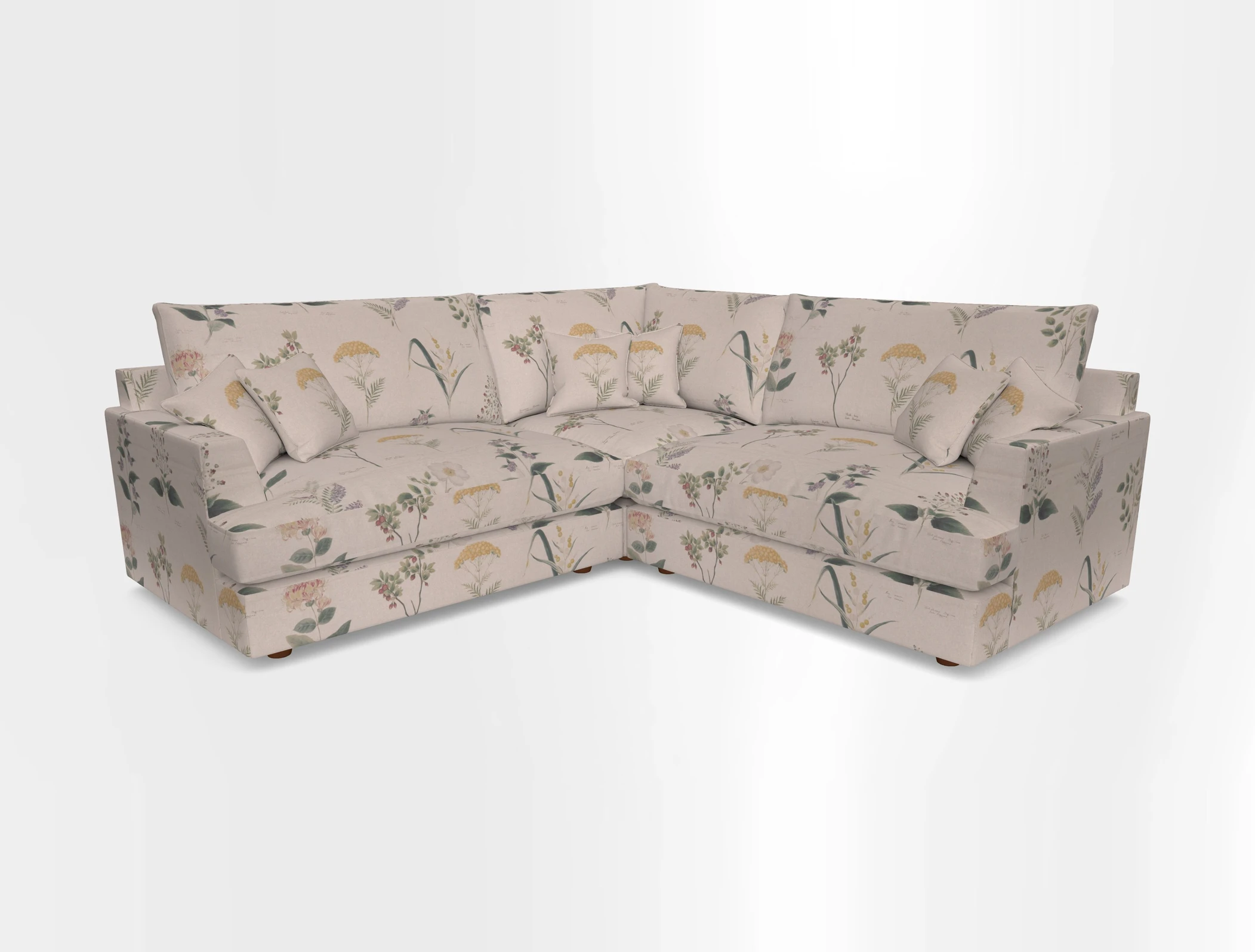 Slingsby Small Fitted Cover Corner Unit LHF & RHF in Two Tone Plain Biscuit.  Loose cover version available