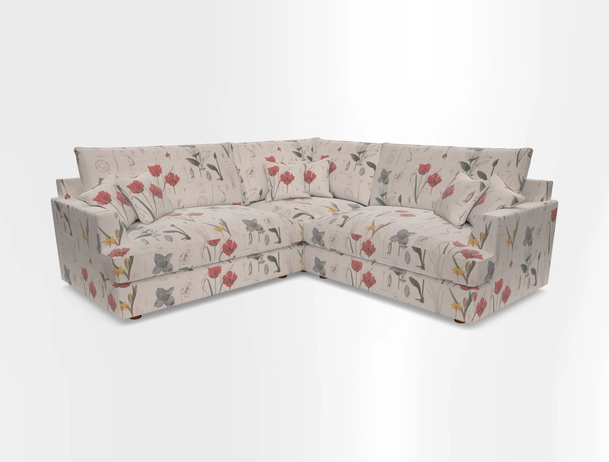 Slingsby Small Fitted Cover Corner Unit LHF & RHF in Two Tone Plain Biscuit.  Loose cover version available