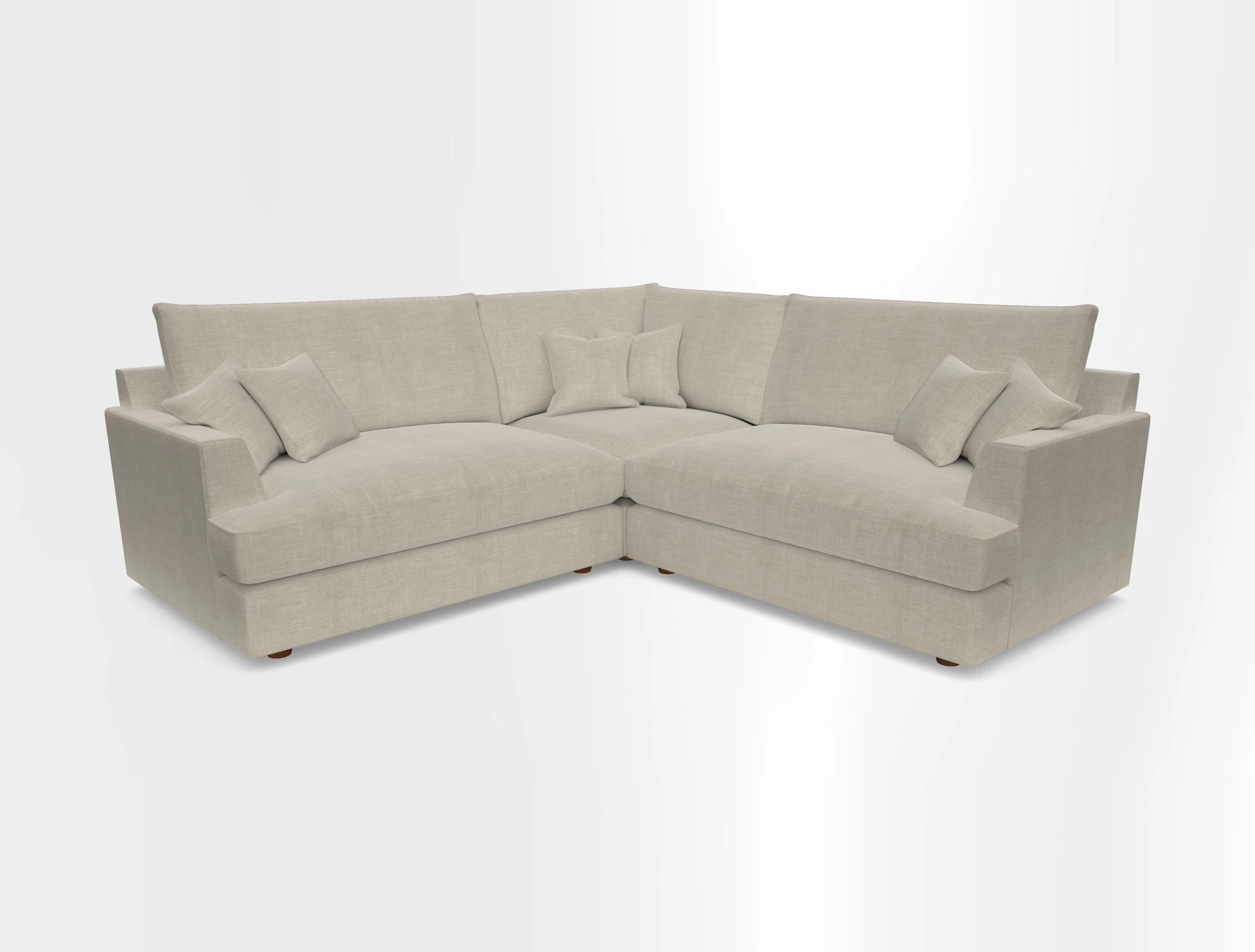 Slingsby Small Fitted Cover Corner Unit LHF & RHF in Two Tone Plain Biscuit.  Loose cover version available