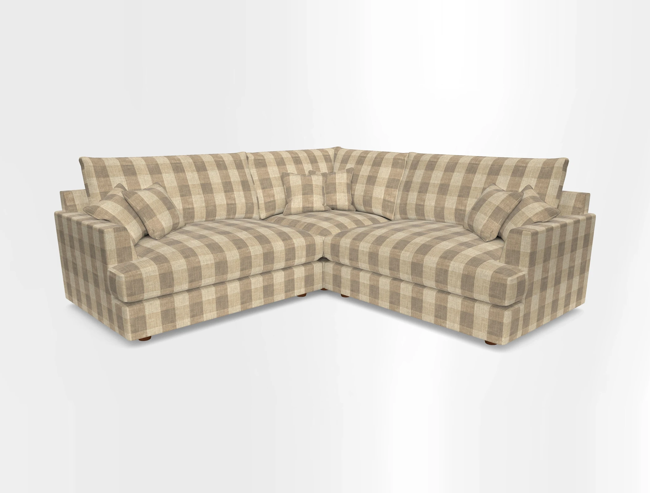 Slingsby Small Fitted Cover Corner Unit LHF & RHF in Two Tone Plain Biscuit.  Loose cover version available