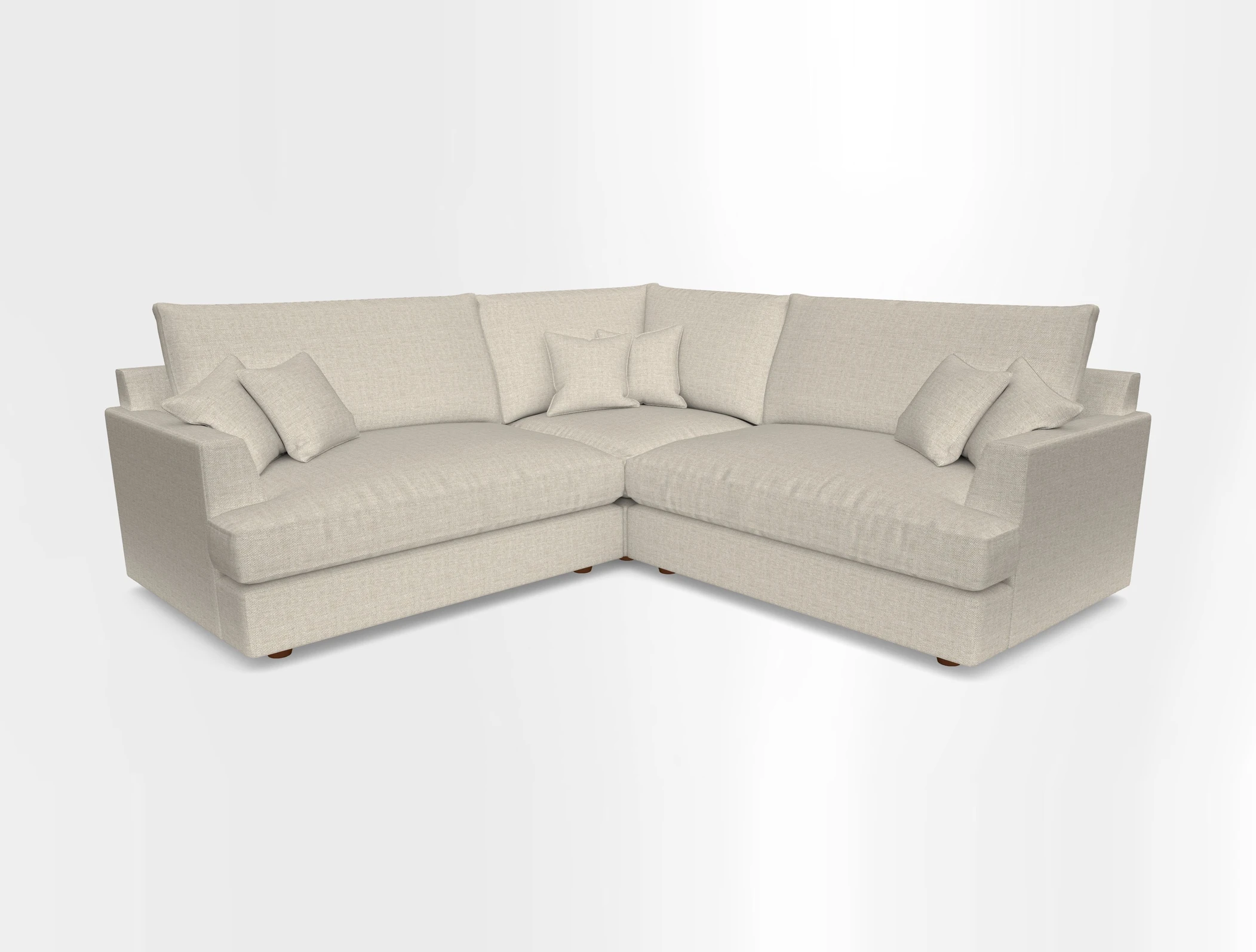 Slingsby Small Fitted Cover Corner Unit LHF & RHF in Two Tone Plain Biscuit.  Loose cover version available