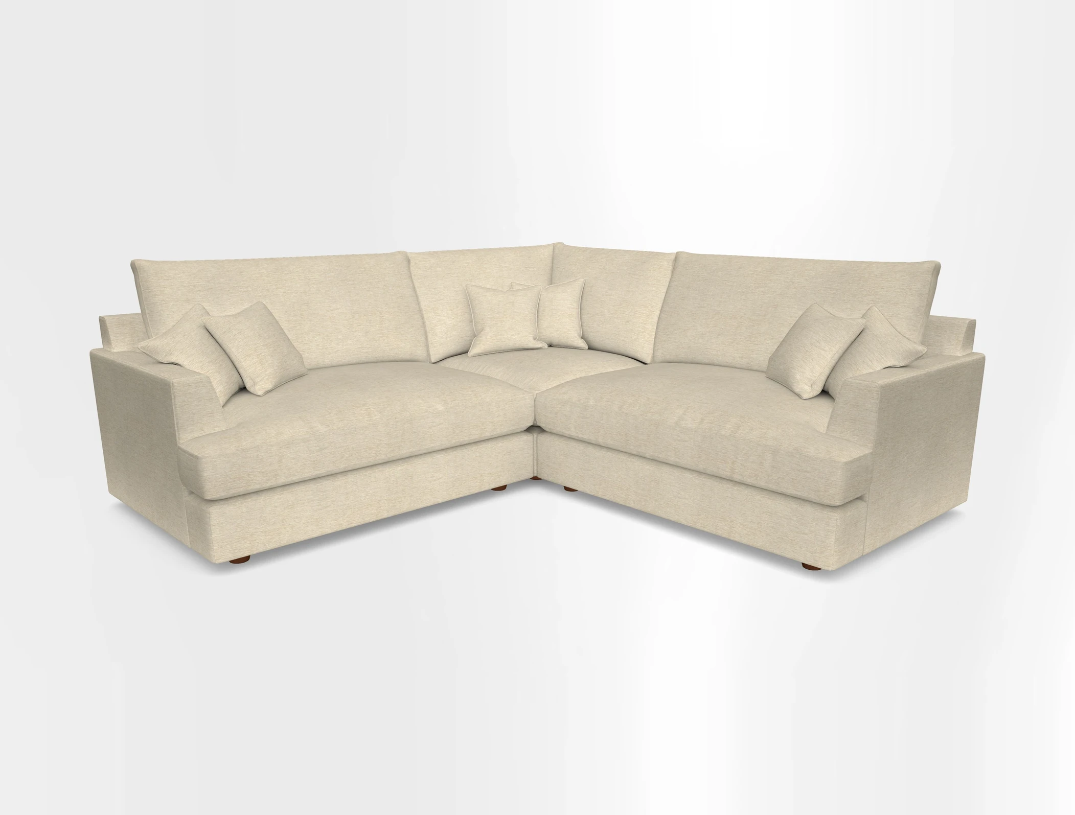 Slingsby Small Fitted Cover Corner Unit LHF & RHF in Two Tone Plain Biscuit.  Loose cover version available