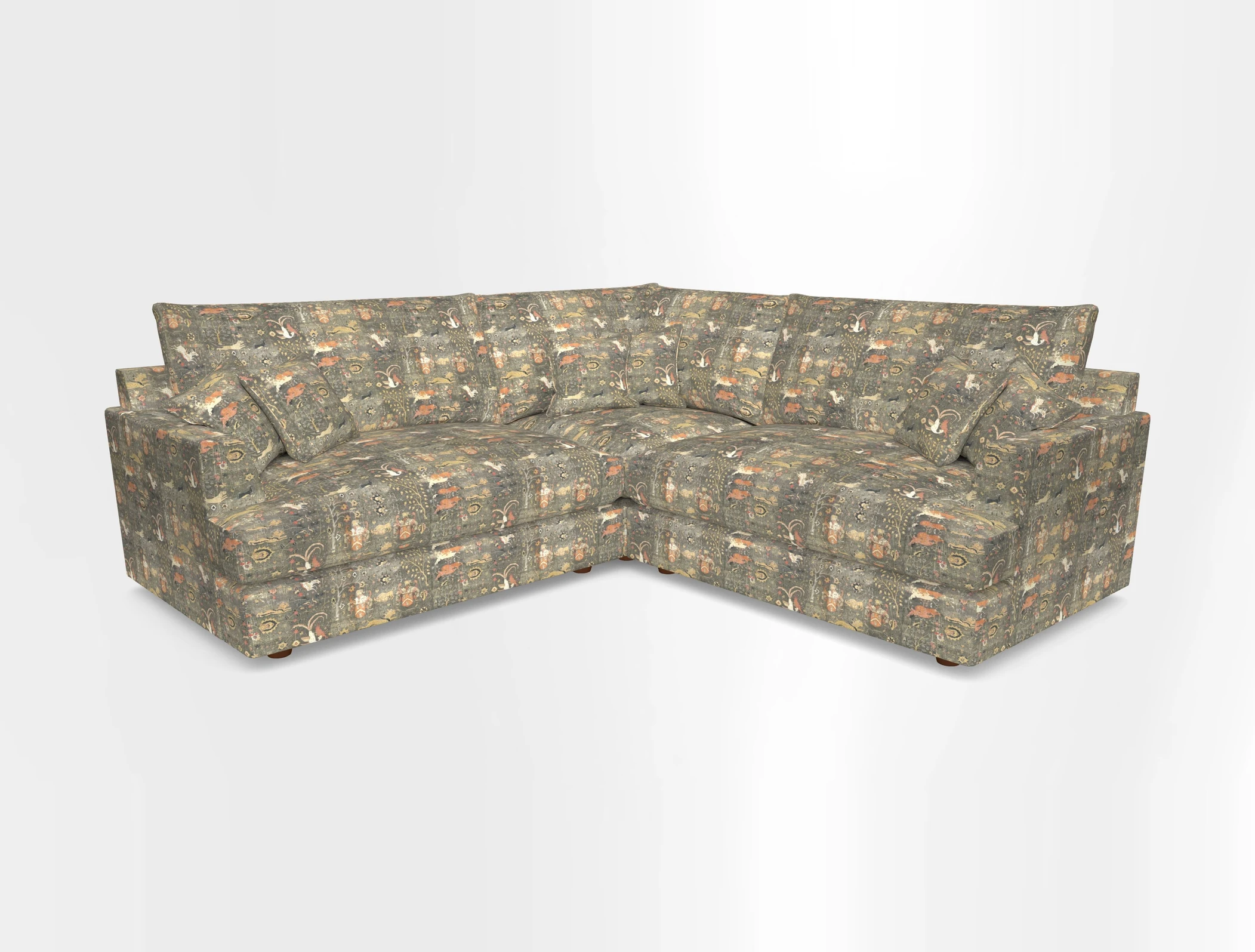 Slingsby Small Fitted Cover Corner Unit LHF & RHF in Two Tone Plain Biscuit.  Loose cover version available