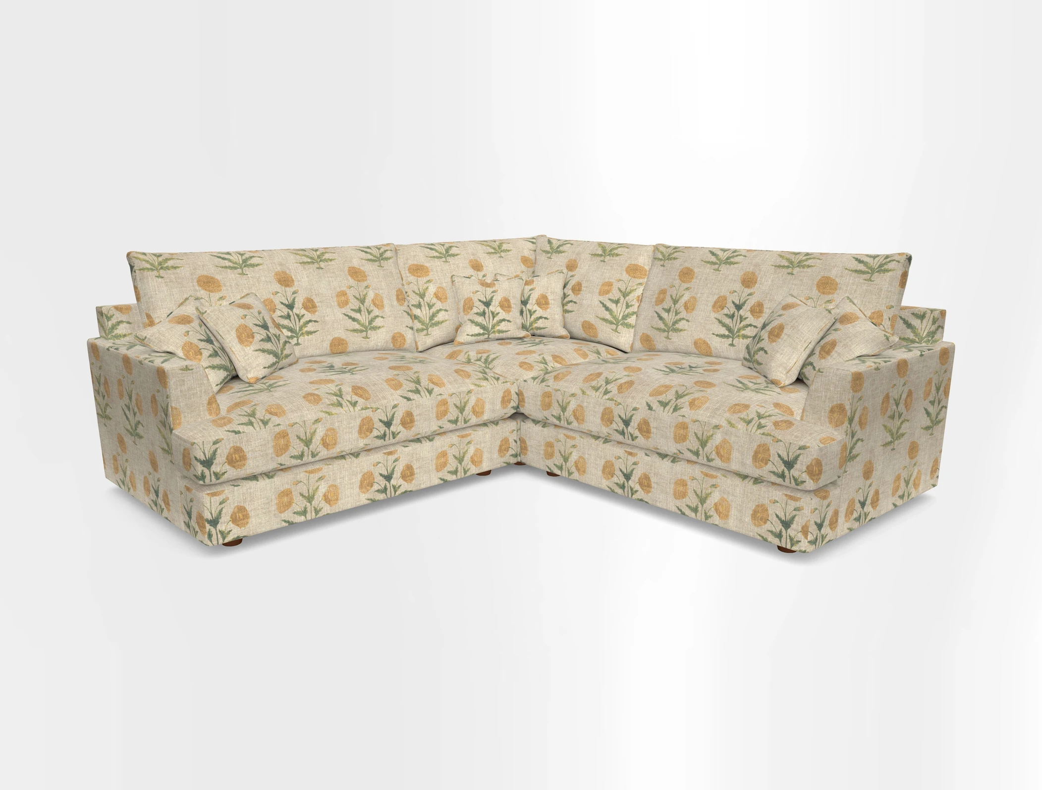 Slingsby Small Fitted Cover Corner Unit LHF & RHF in Two Tone Plain Biscuit.  Loose cover version available