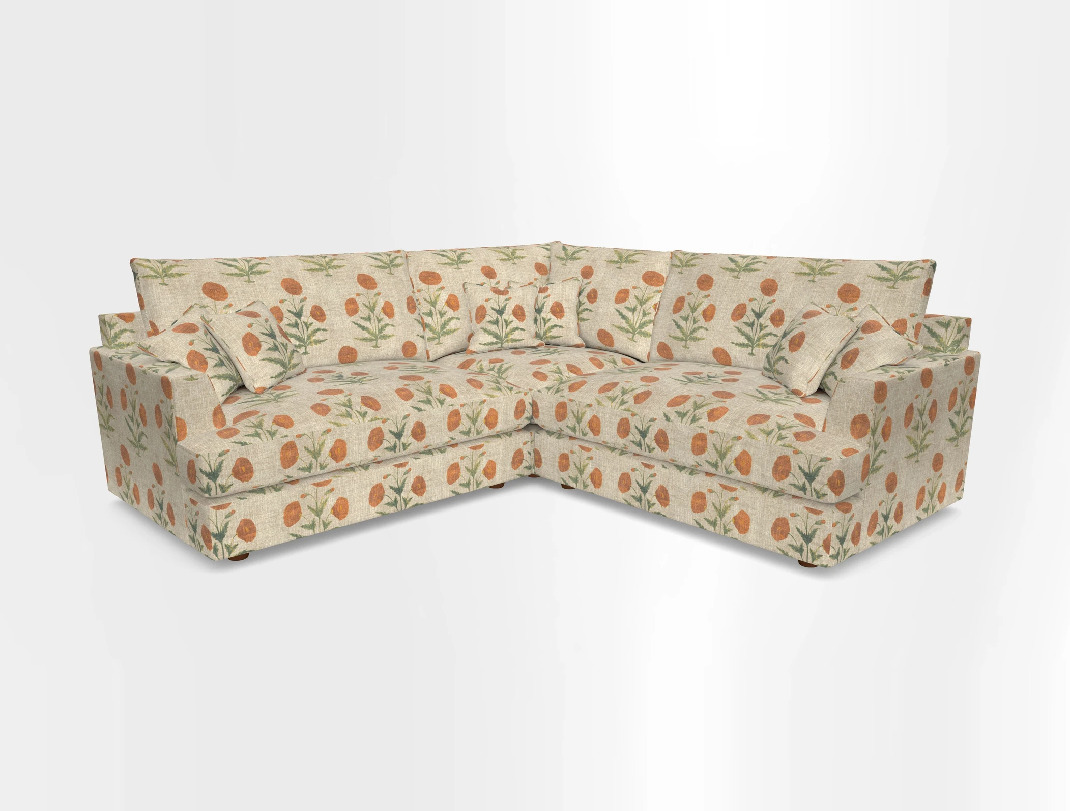 Slingsby Small Fitted Cover Corner Unit LHF & RHF in Two Tone Plain Biscuit.  Loose cover version available