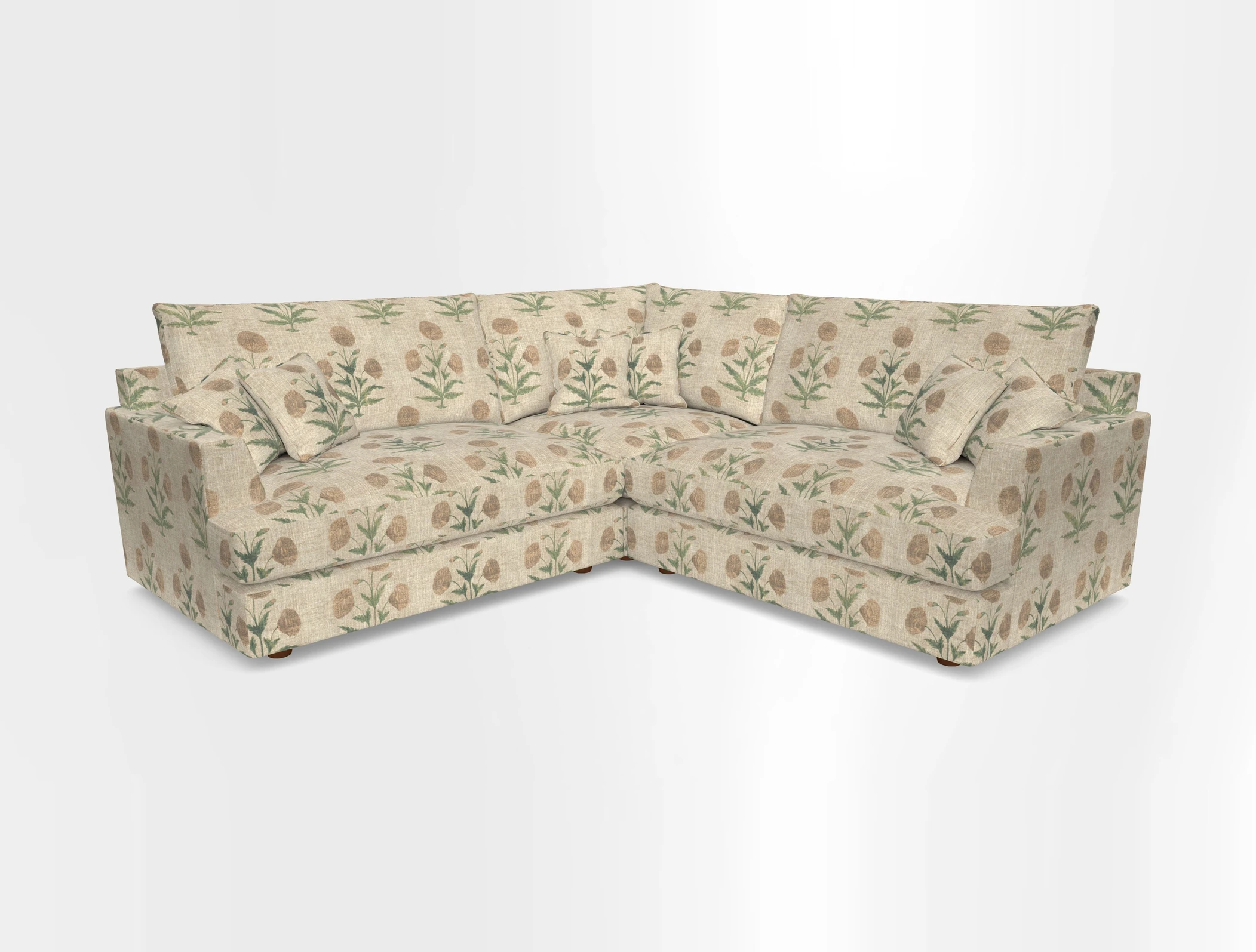 Slingsby Small Fitted Cover Corner Unit LHF & RHF in Two Tone Plain Biscuit.  Loose cover version available