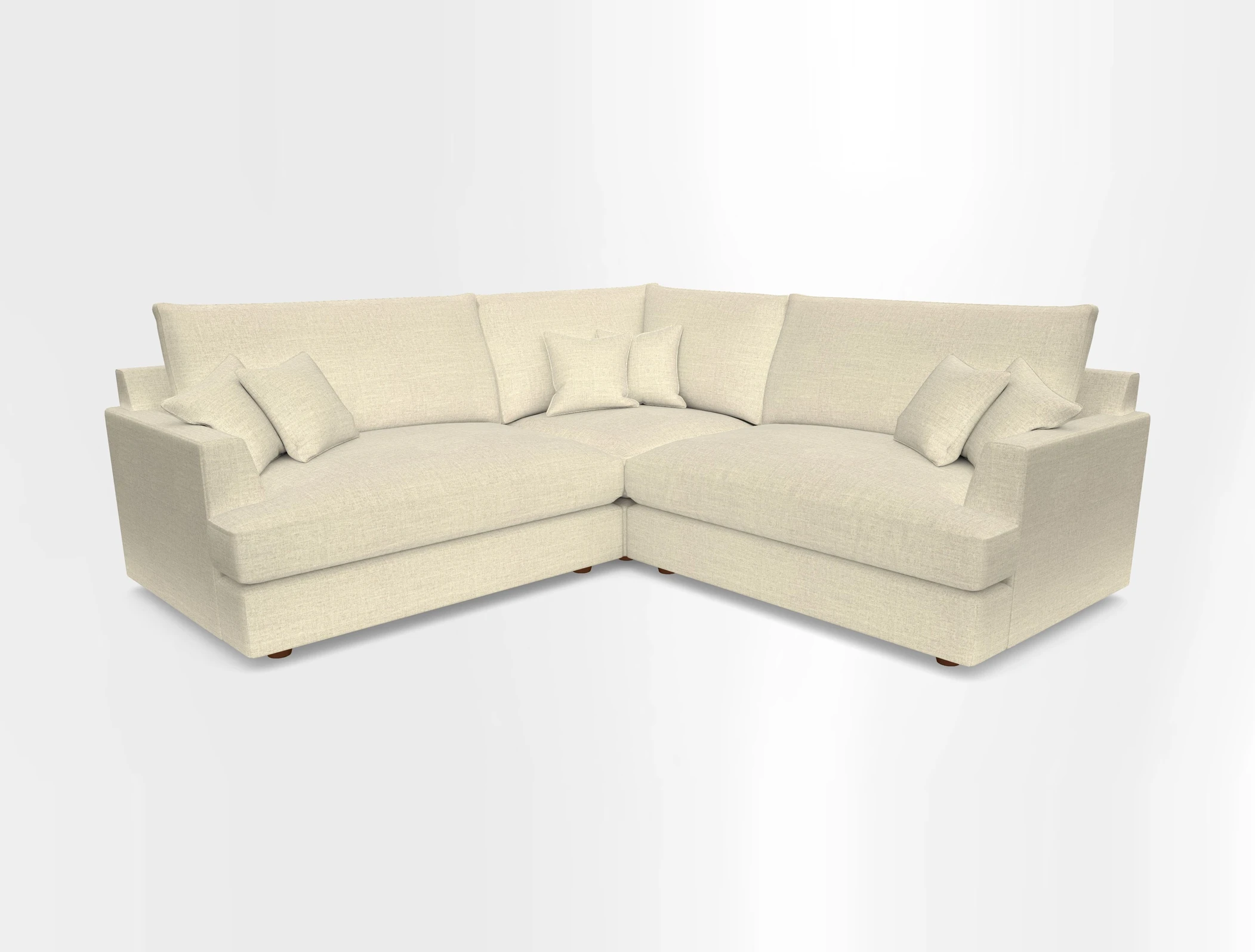 Slingsby Small Fitted Cover Corner Unit LHF & RHF in Two Tone Plain Biscuit.  Loose cover version available