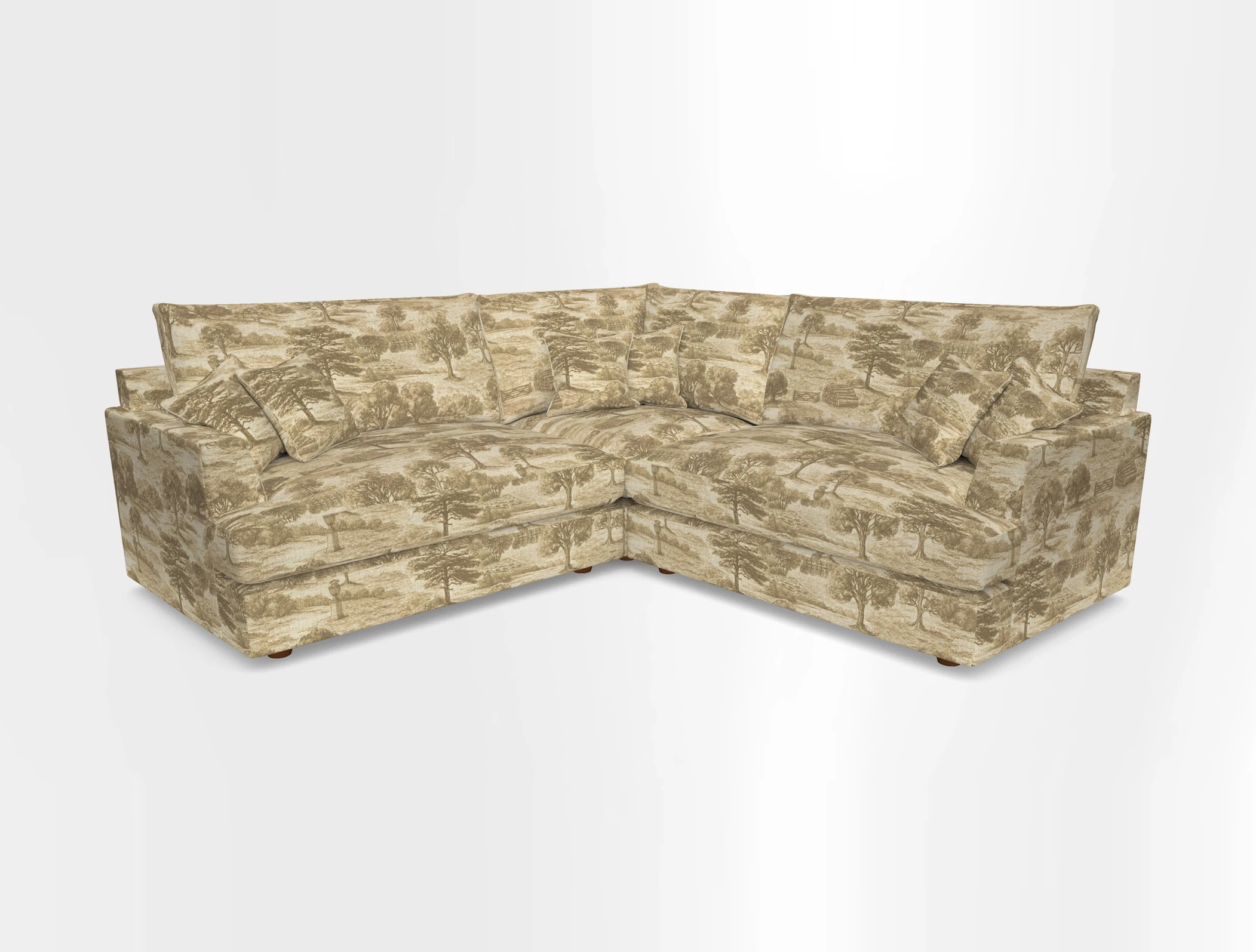 Slingsby Small Fitted Cover Corner Unit LHF & RHF in Two Tone Plain Biscuit.  Loose cover version available