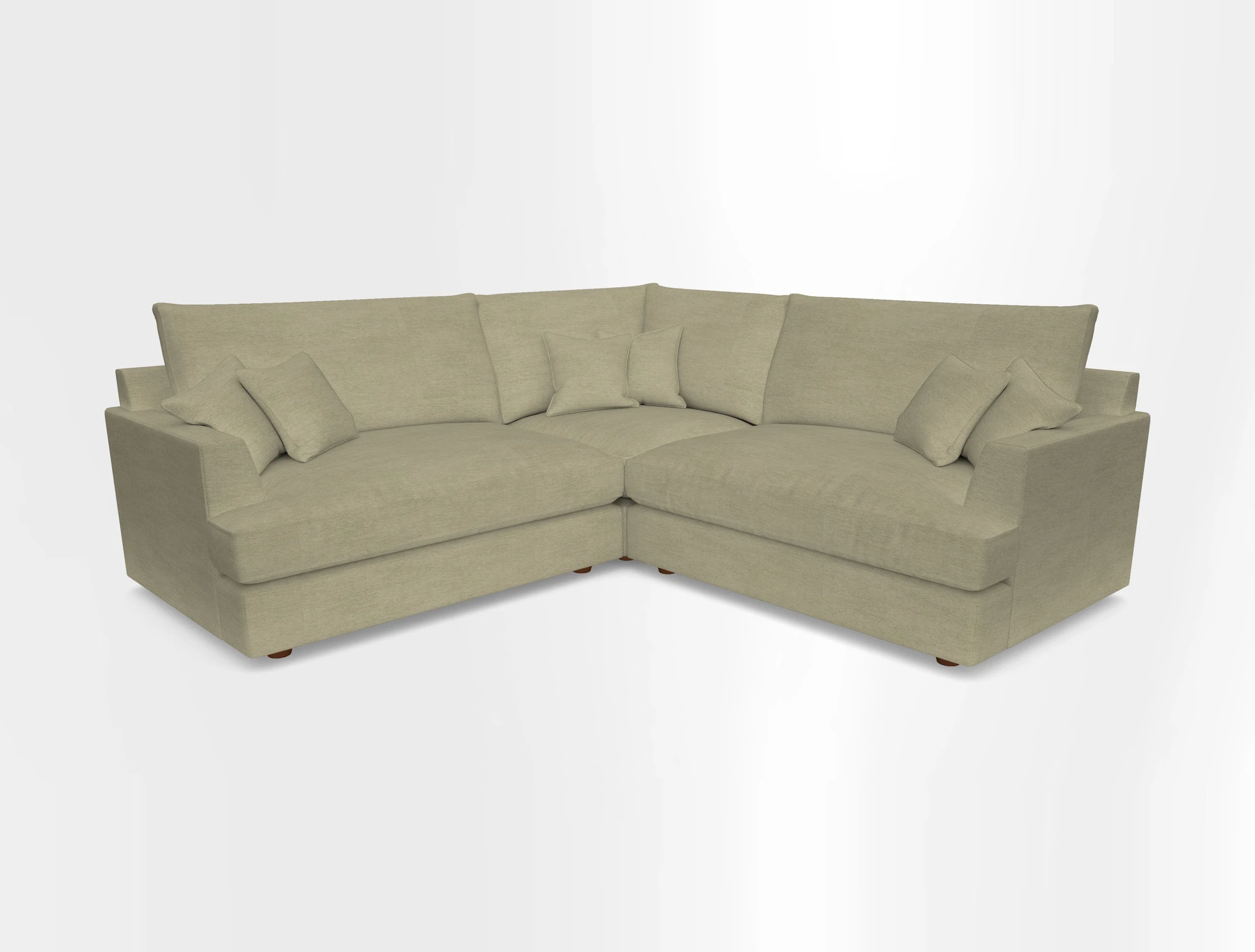 Slingsby Small Fitted Cover Corner Unit LHF & RHF in Two Tone Plain Biscuit.  Loose cover version available