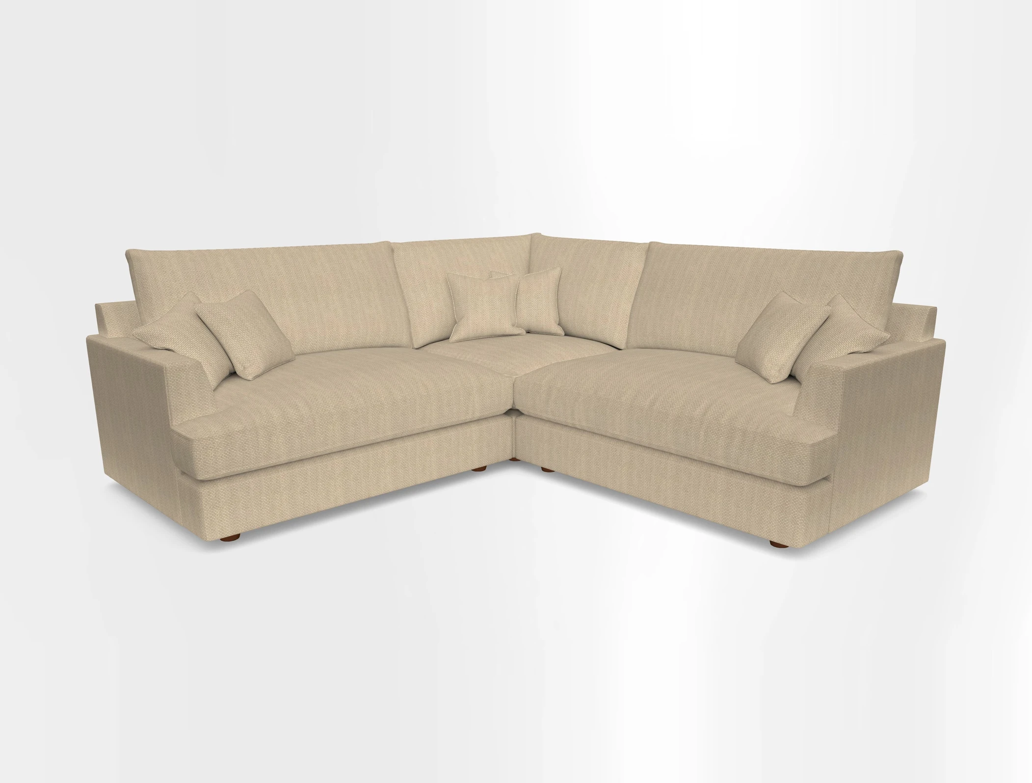 Slingsby Small Fitted Cover Corner Unit LHF & RHF in Two Tone Plain Biscuit.  Loose cover version available