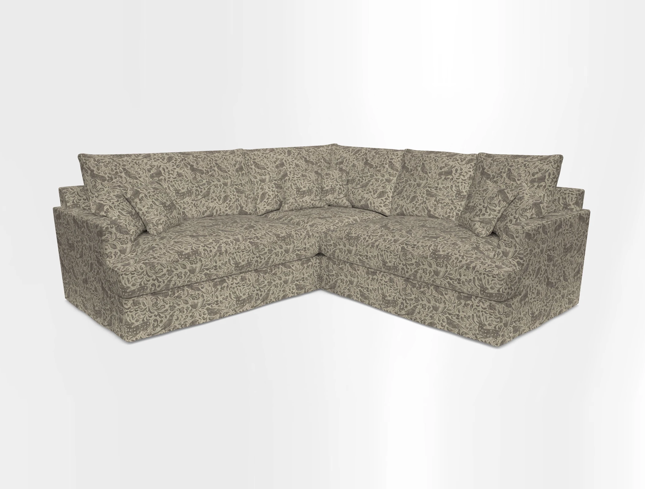 Slingsby Small Fitted Cover Corner Unit LHF & RHF in Two Tone Plain Biscuit.  Loose cover version available
