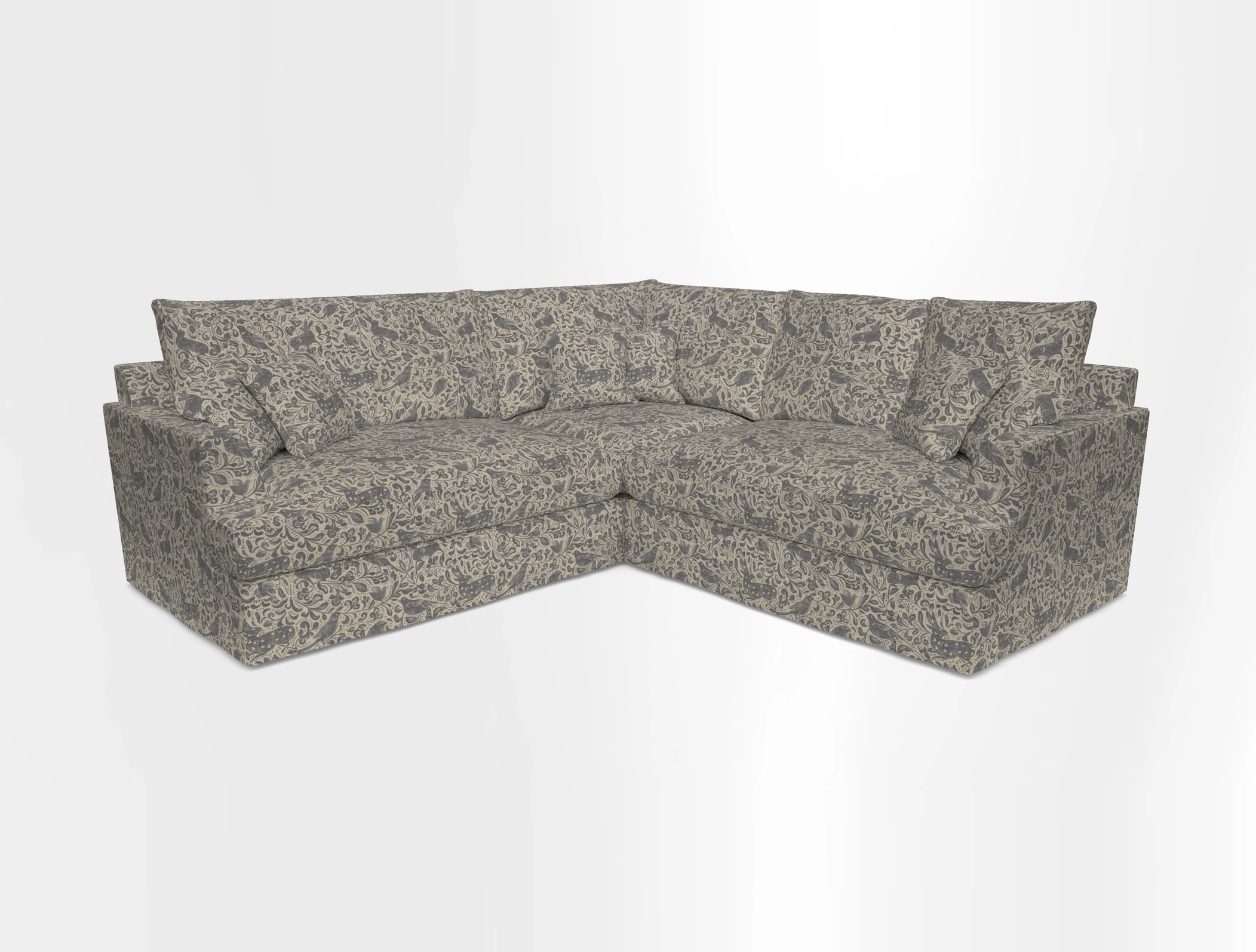 Slingsby Small Fitted Cover Corner Unit LHF & RHF in Two Tone Plain Biscuit.  Loose cover version available