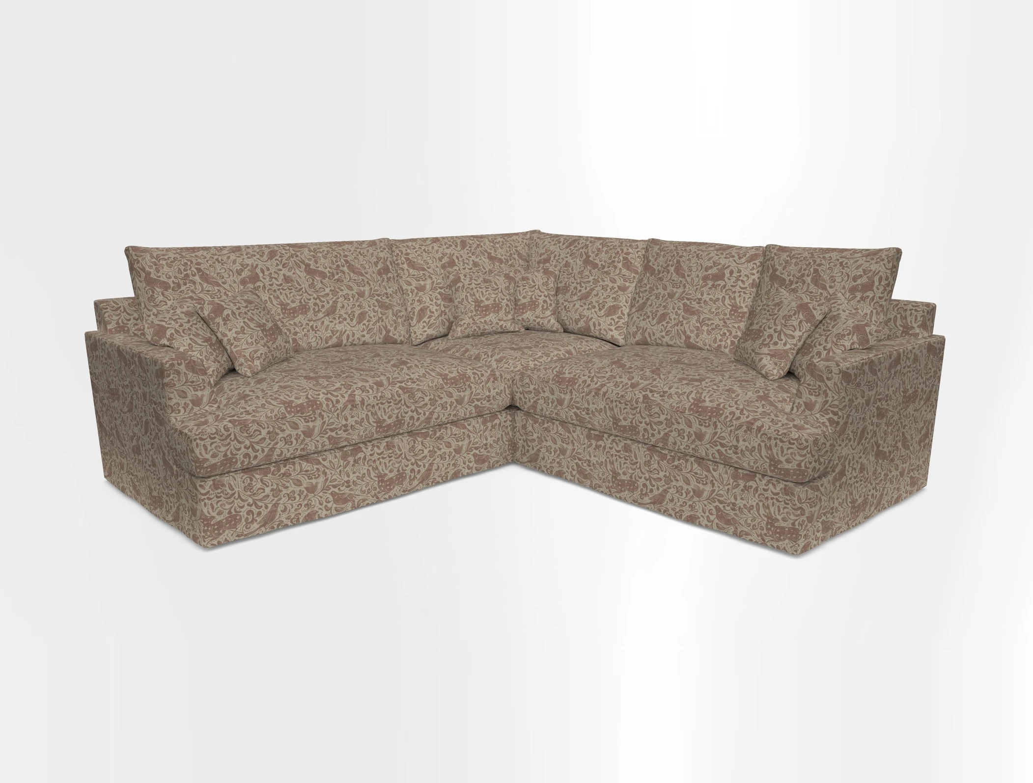 Slingsby Small Fitted Cover Corner Unit LHF & RHF in Two Tone Plain Biscuit.  Loose cover version available