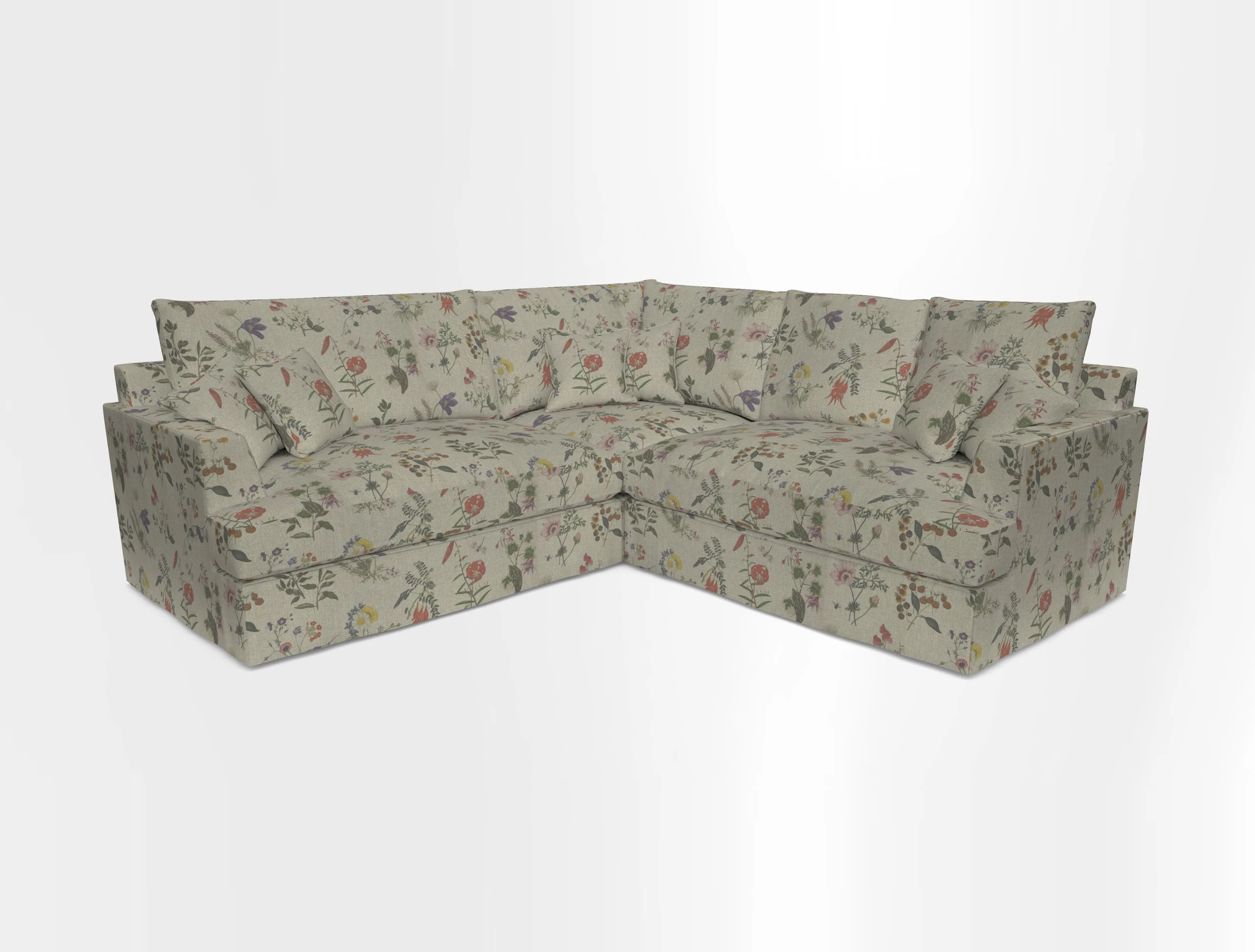 Slingsby Small Fitted Cover Corner Unit LHF & RHF in Two Tone Plain Biscuit.  Loose cover version available