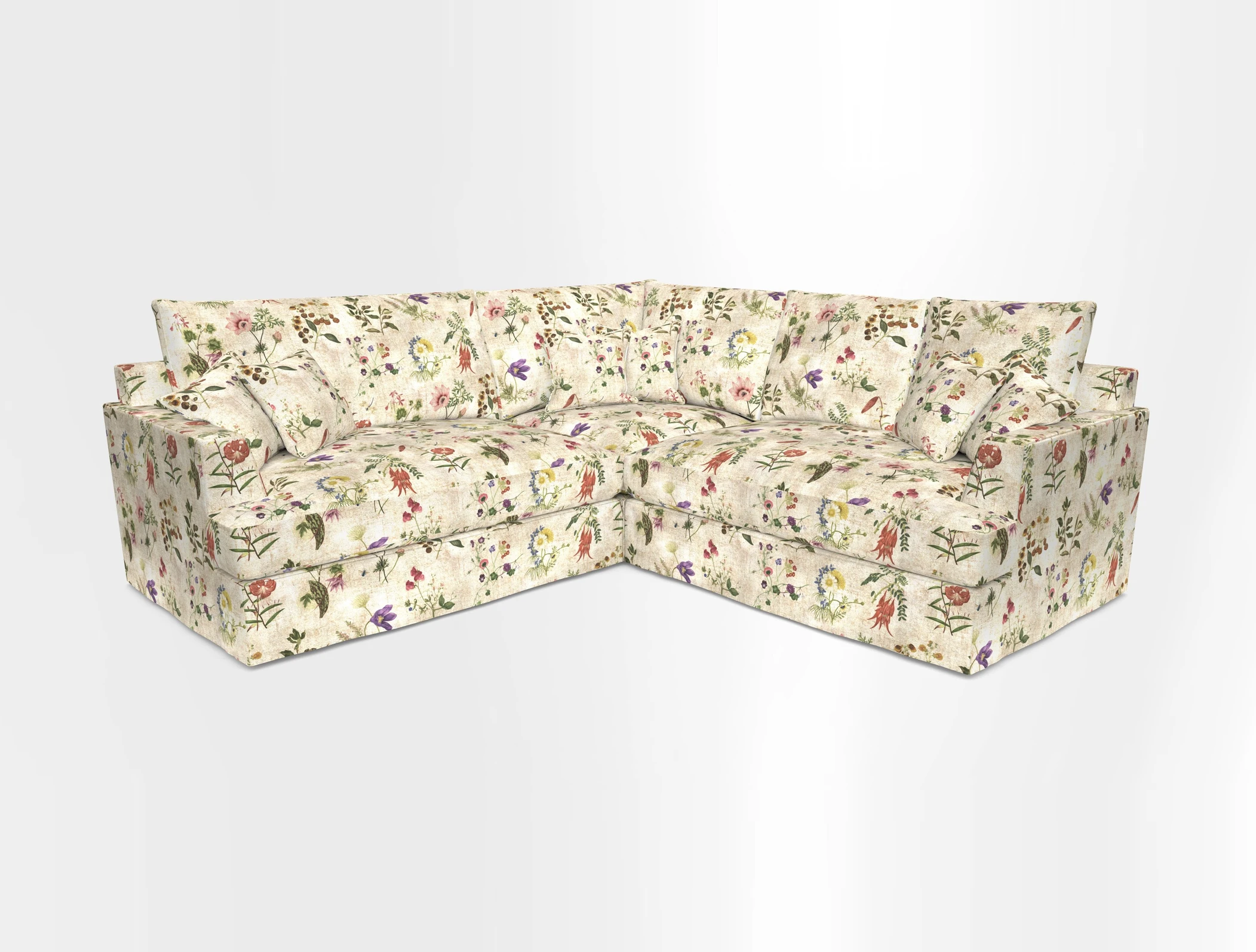 Slingsby Small Fitted Cover Corner Unit LHF & RHF in Two Tone Plain Biscuit.  Loose cover version available