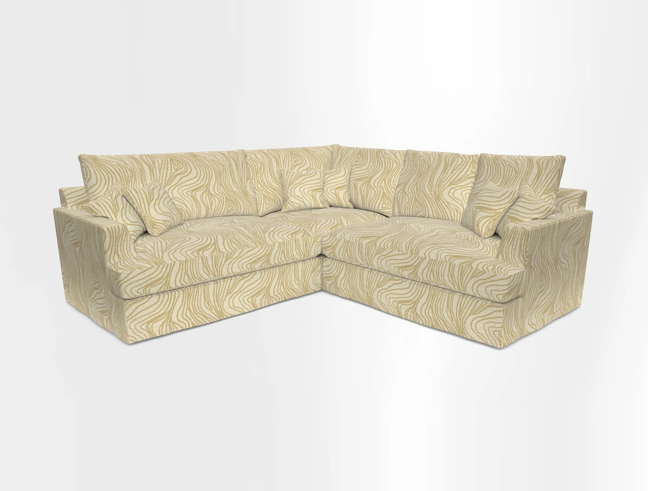 Slingsby Small Fitted Cover Corner Unit LHF & RHF in Two Tone Plain Biscuit.  Loose cover version available