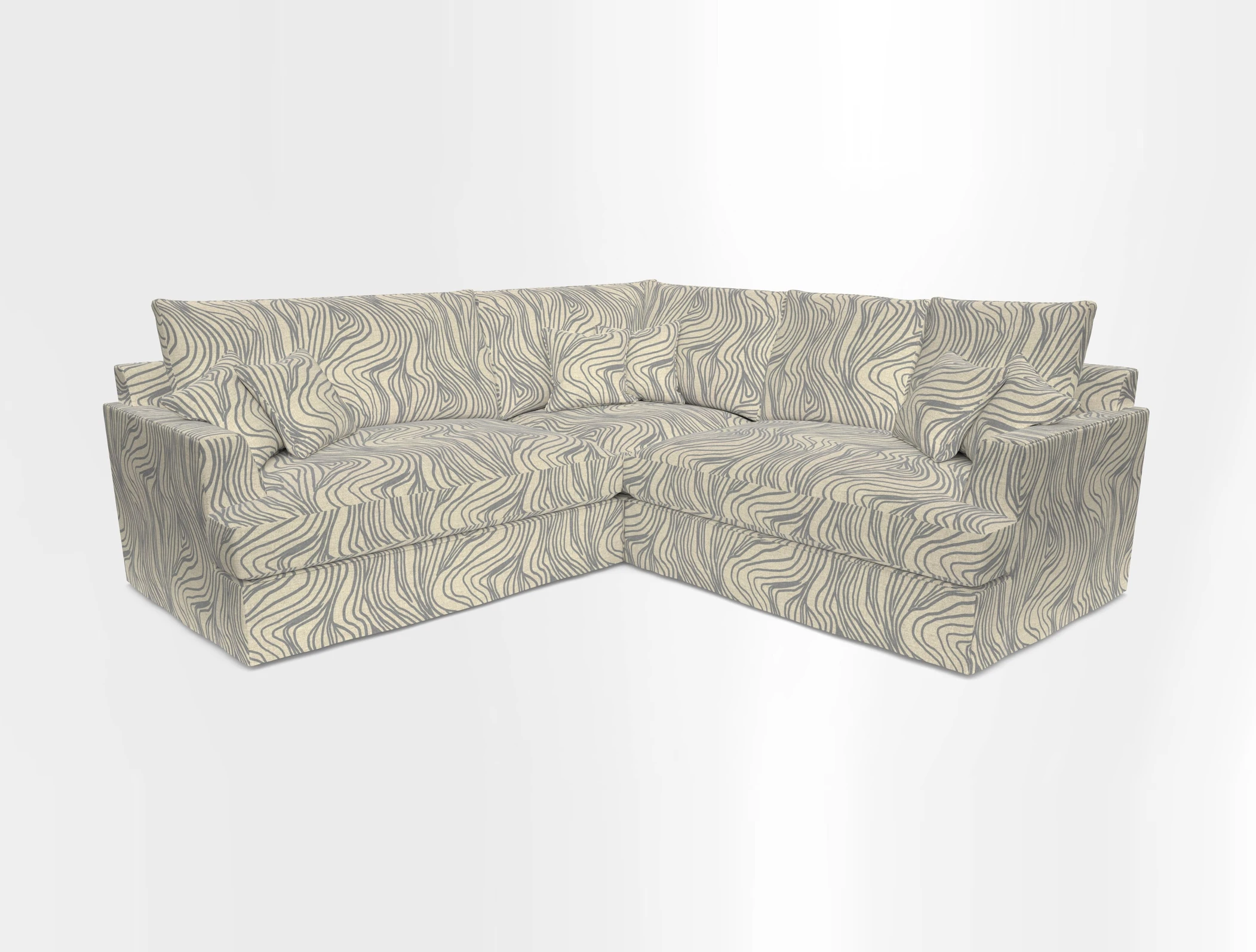Slingsby Small Fitted Cover Corner Unit LHF & RHF in Two Tone Plain Biscuit.  Loose cover version available