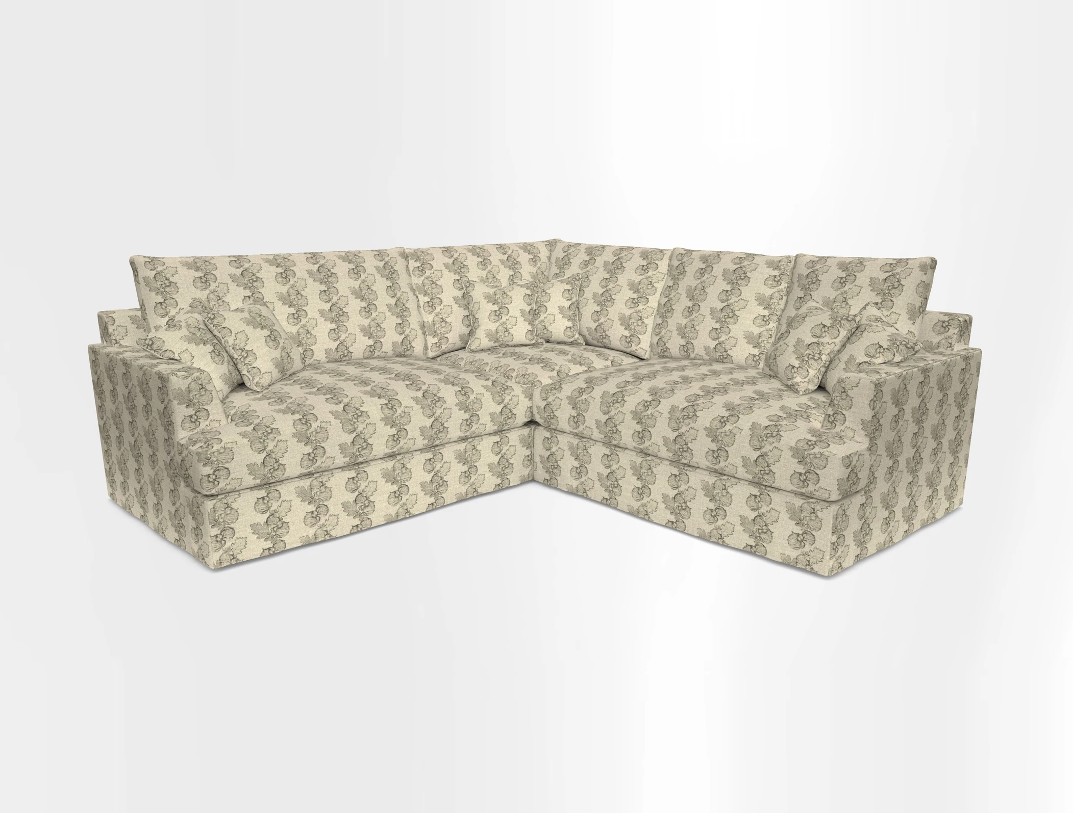 Slingsby Small Fitted Cover Corner Unit LHF & RHF in Two Tone Plain Biscuit.  Loose cover version available