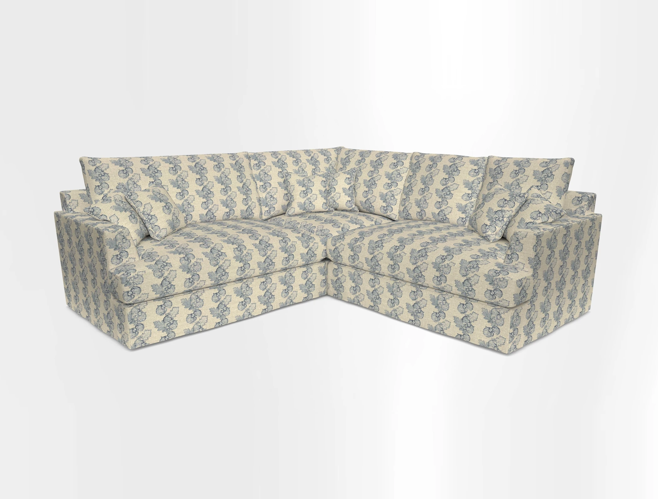 Slingsby Small Fitted Cover Corner Unit LHF & RHF in Two Tone Plain Biscuit.  Loose cover version available