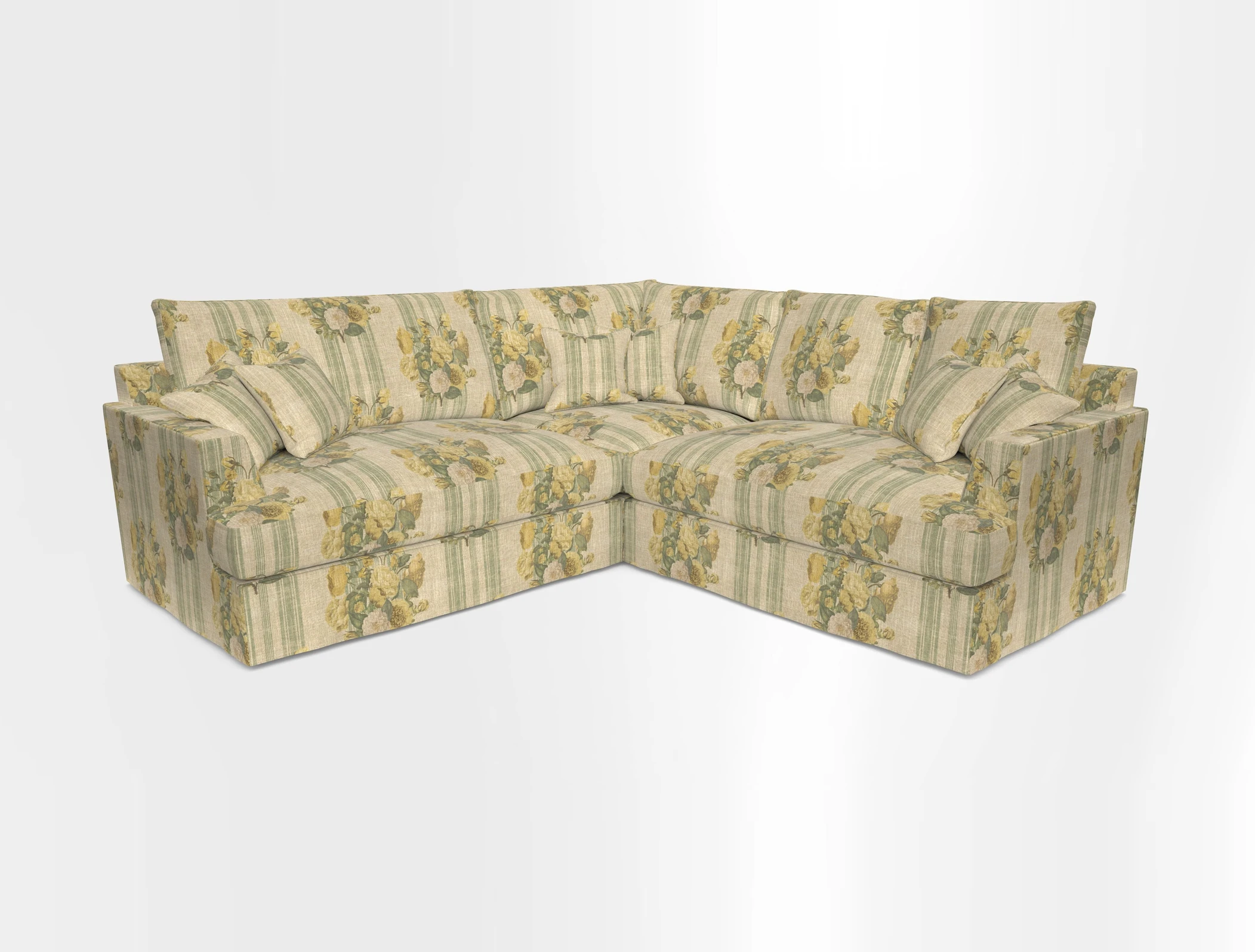 Slingsby Small Fitted Cover Corner Unit LHF & RHF in Two Tone Plain Biscuit.  Loose cover version available