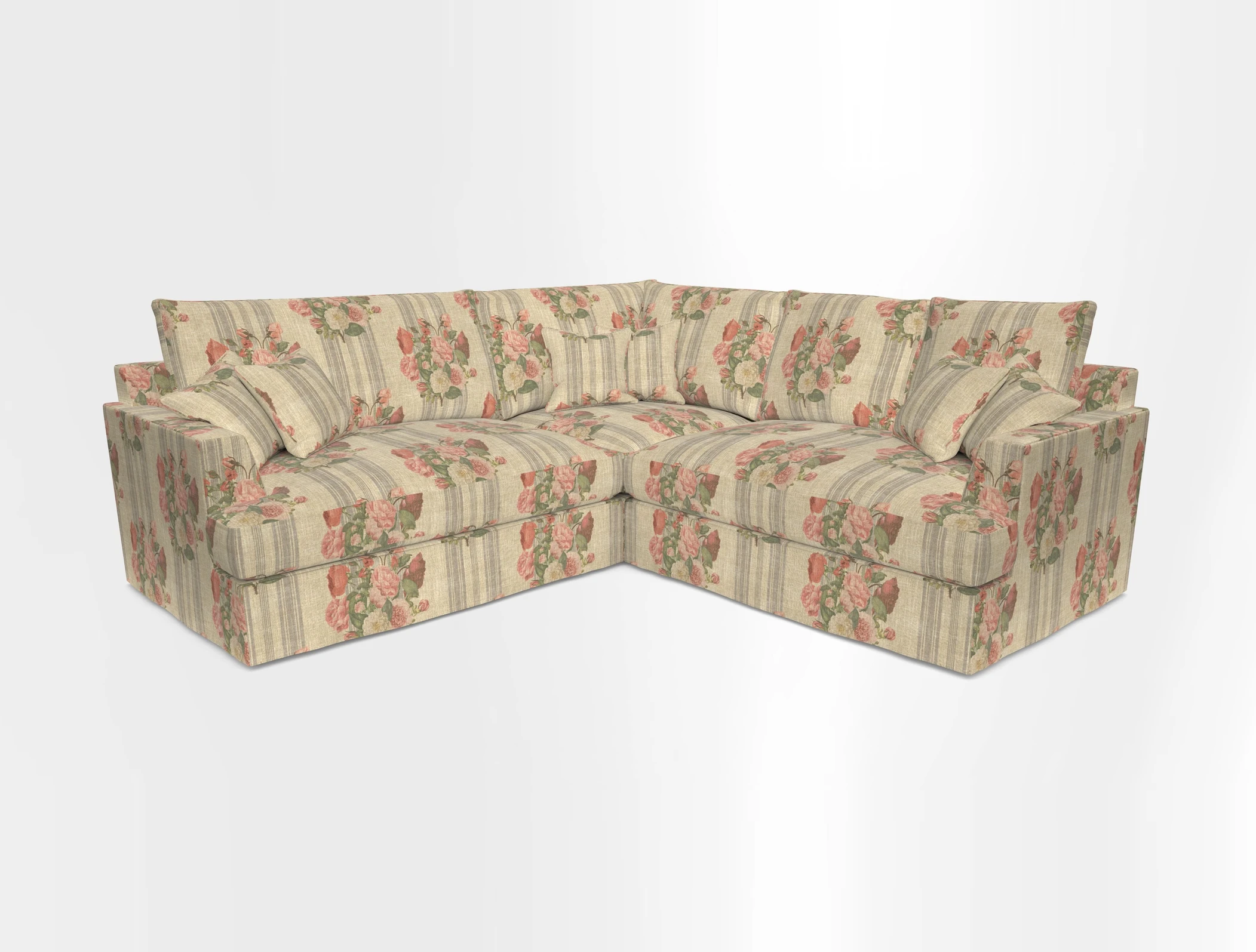 Slingsby Small Fitted Cover Corner Unit LHF & RHF in Two Tone Plain Biscuit.  Loose cover version available