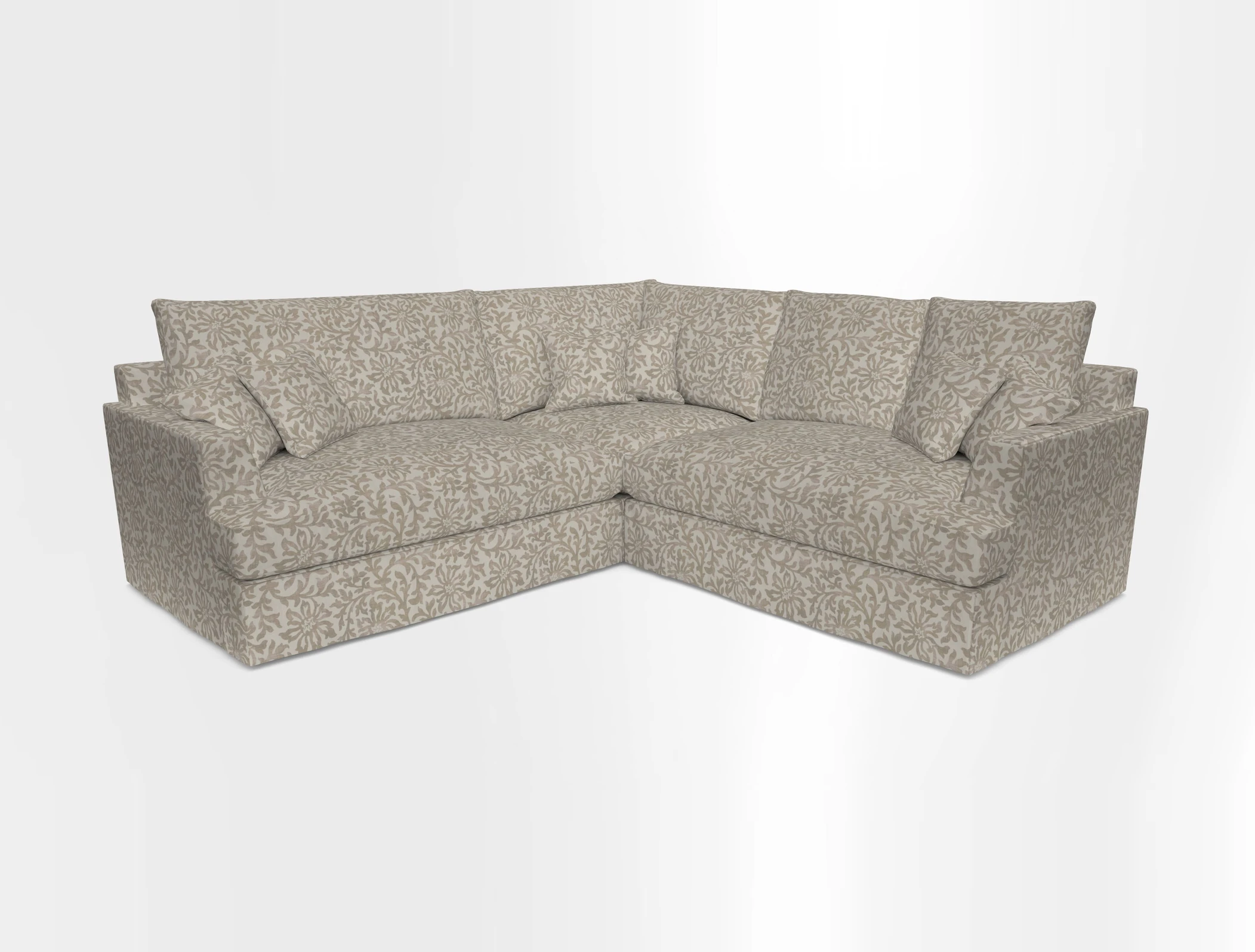 Slingsby Small Fitted Cover Corner Unit LHF & RHF in Two Tone Plain Biscuit.  Loose cover version available