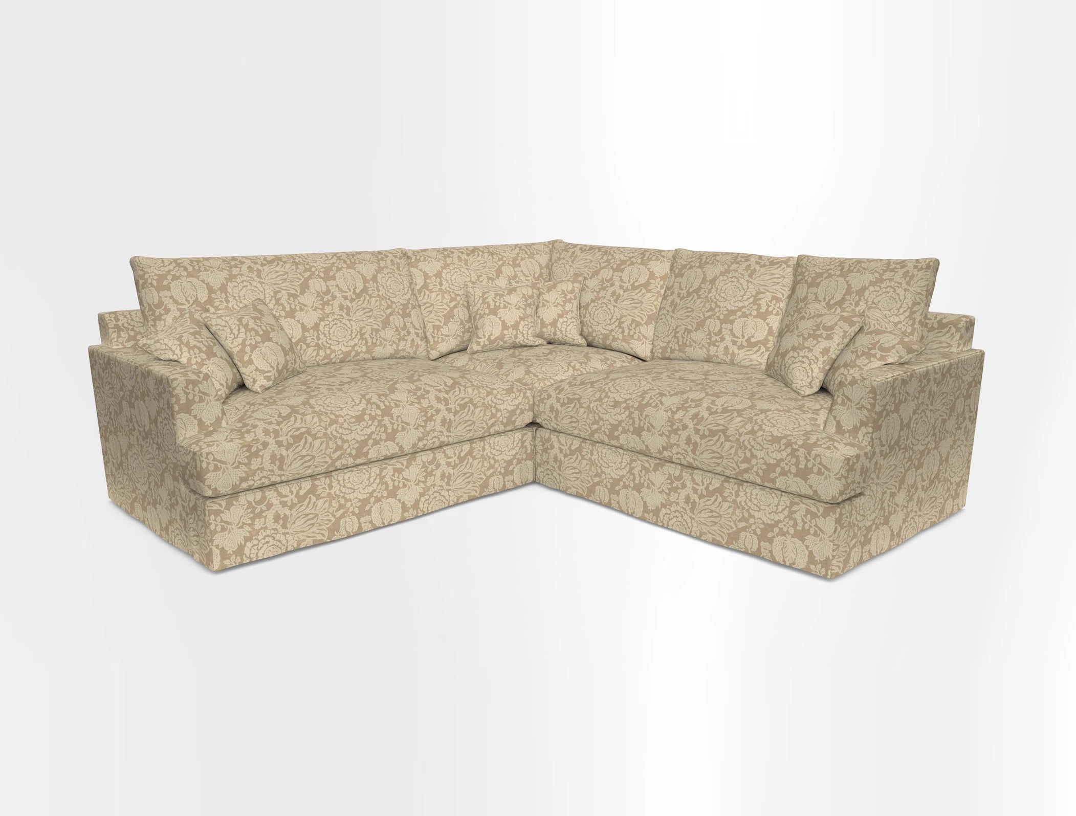 Slingsby Small Fitted Cover Corner Unit LHF & RHF in Two Tone Plain Biscuit.  Loose cover version available