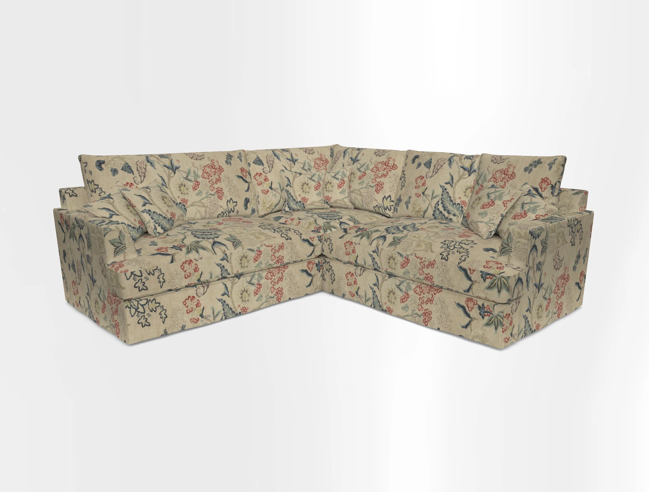 Slingsby Small Fitted Cover Corner Unit LHF & RHF in Two Tone Plain Biscuit.  Loose cover version available