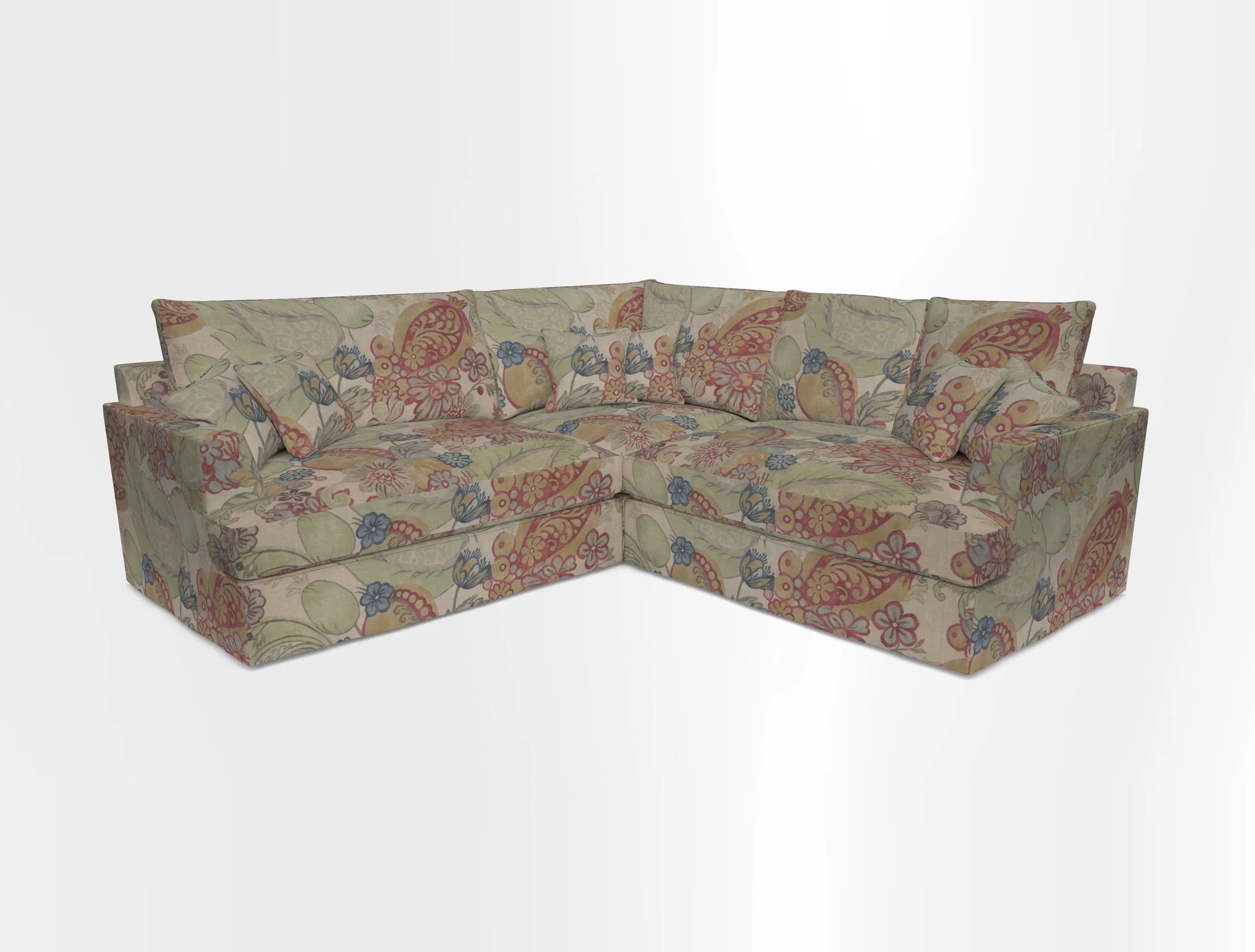 Slingsby Small Fitted Cover Corner Unit LHF & RHF in Two Tone Plain Biscuit.  Loose cover version available