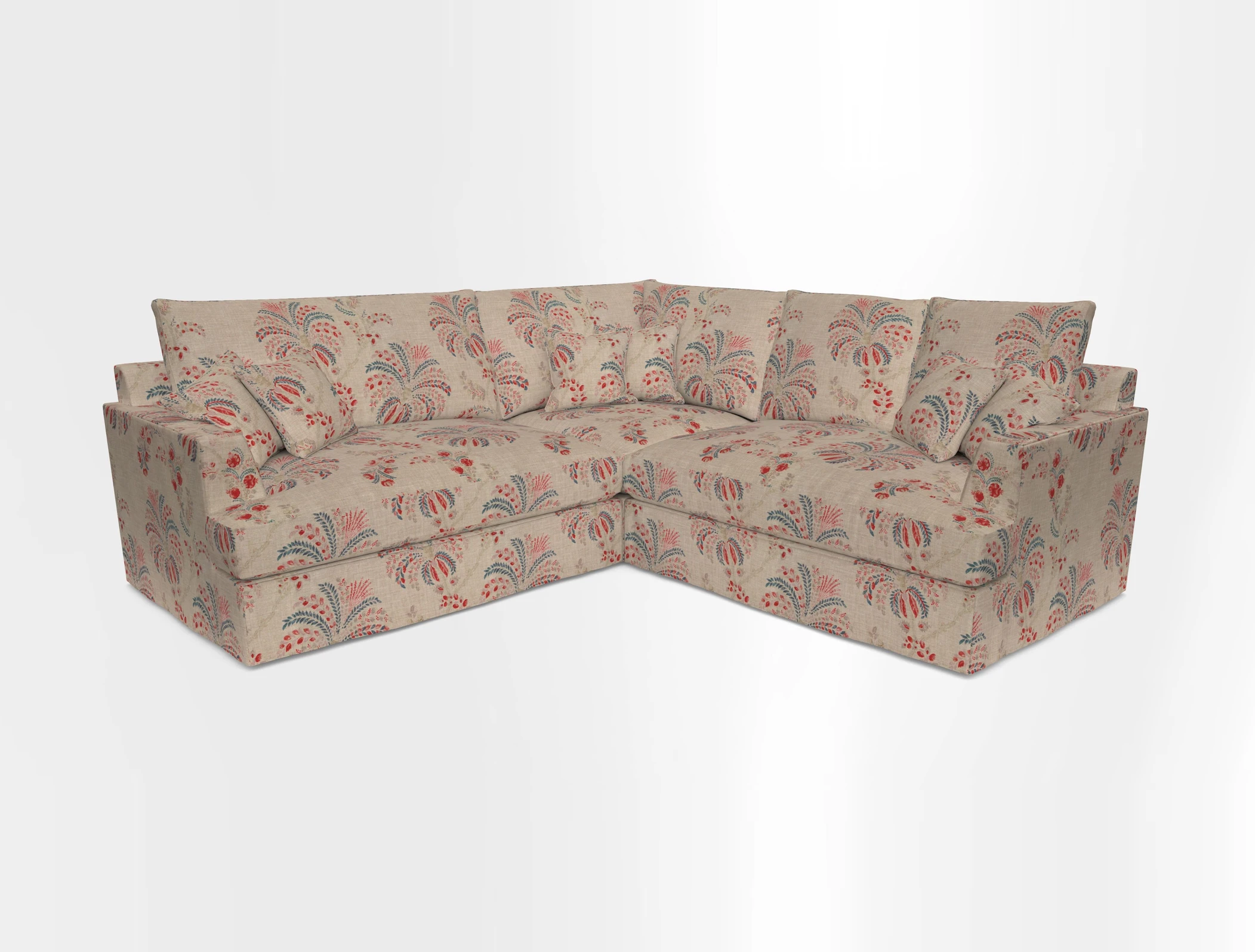 Slingsby Small Fitted Cover Corner Unit LHF & RHF in Two Tone Plain Biscuit.  Loose cover version available