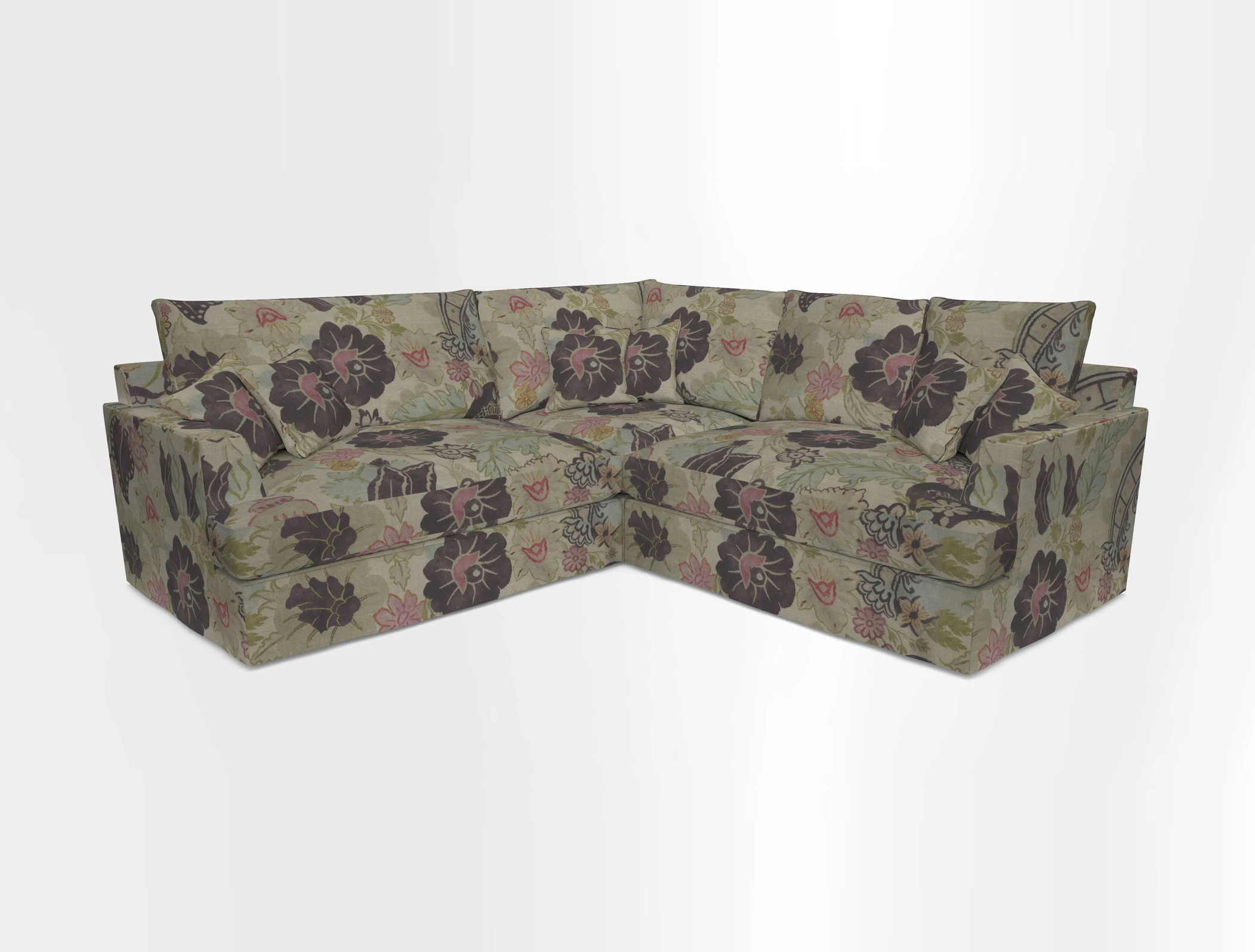 Slingsby Small Fitted Cover Corner Unit LHF & RHF in Two Tone Plain Biscuit.  Loose cover version available